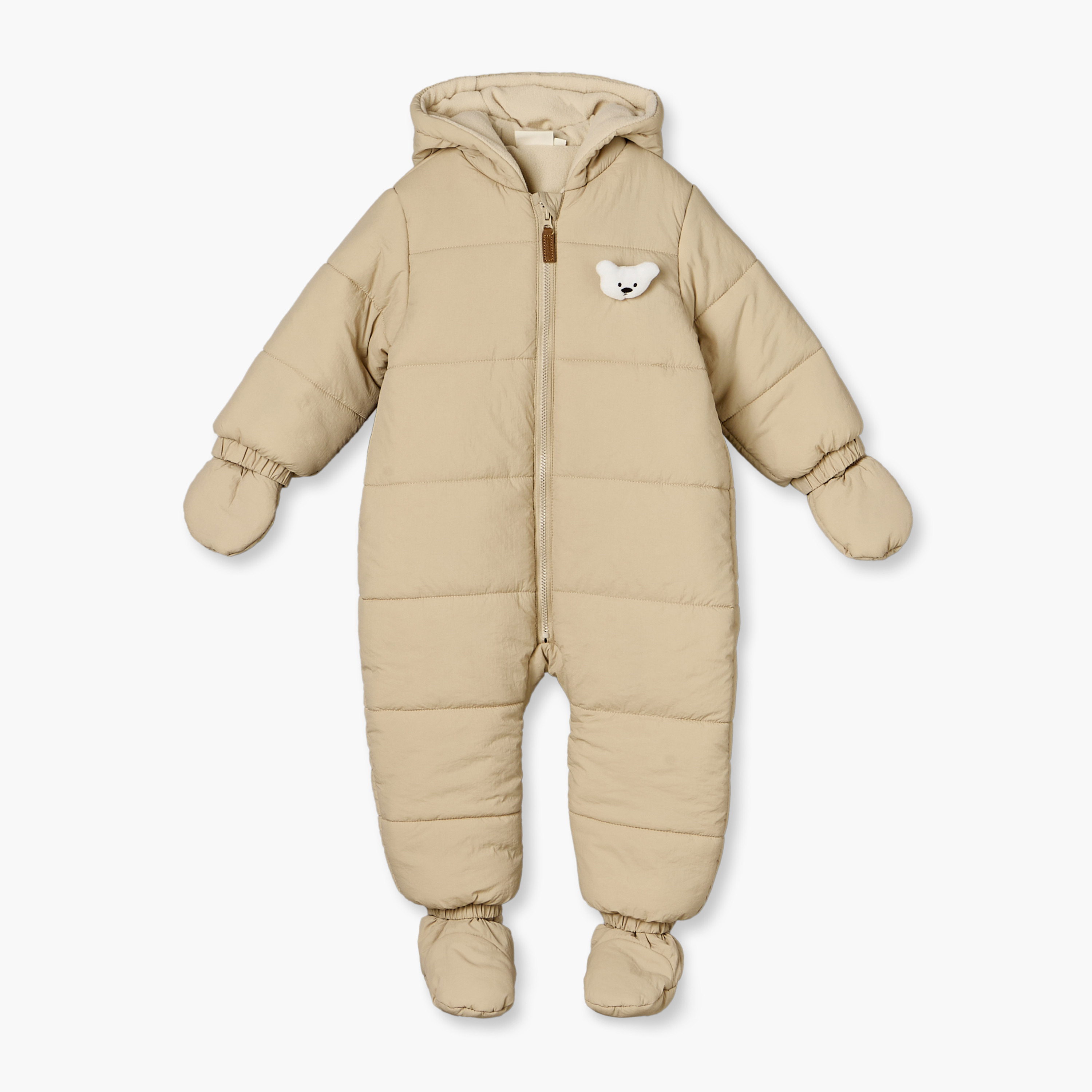 Juniors Hooded Neck Long Sleeves Coverall with Ear Applique-baby-boys-clothing-nightwear-sleepsuits-image-2