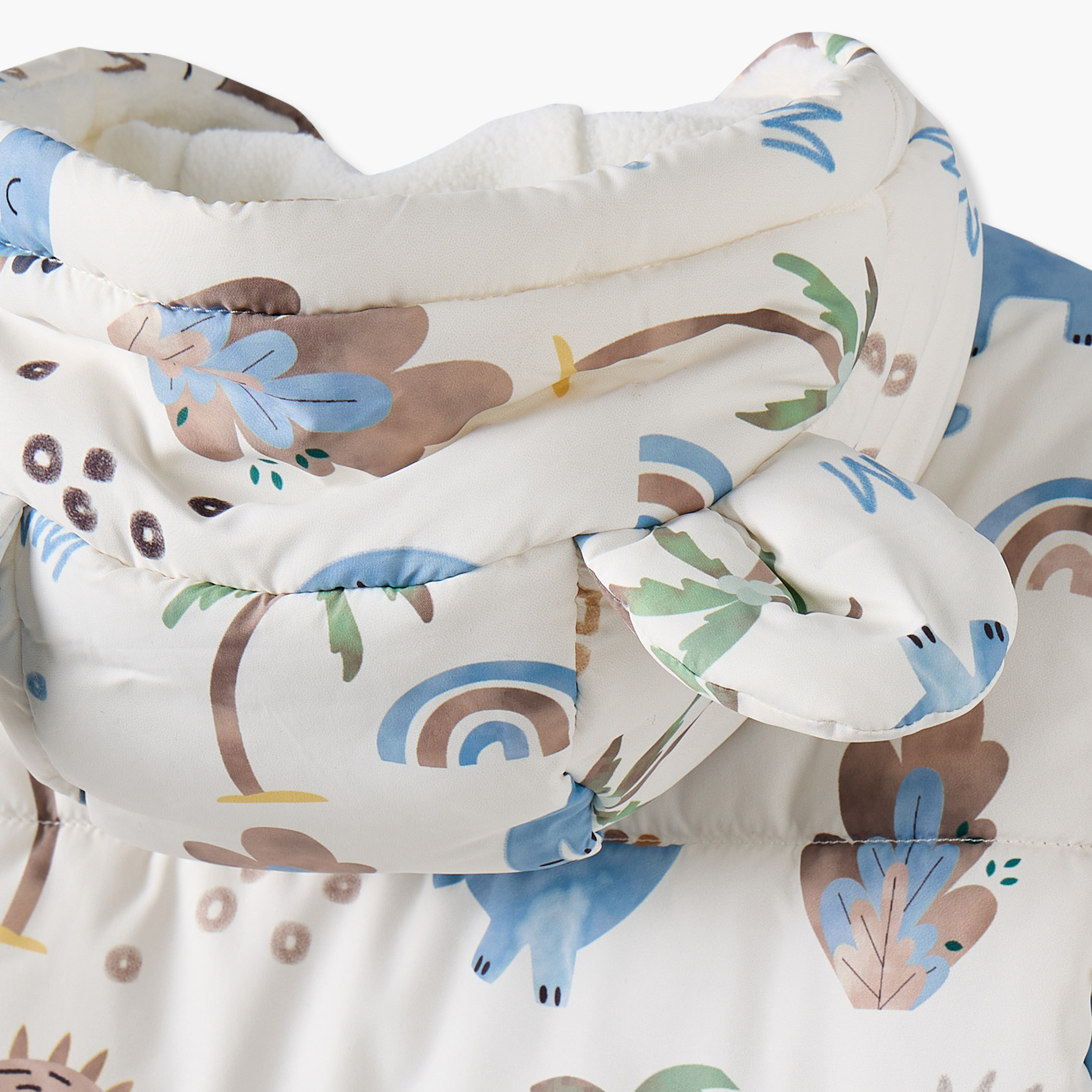Juniors Hooded Long Sleeves Coverall with Dinosaur Print-baby-boys-clothing-winterwear-sleepsuits-image-6