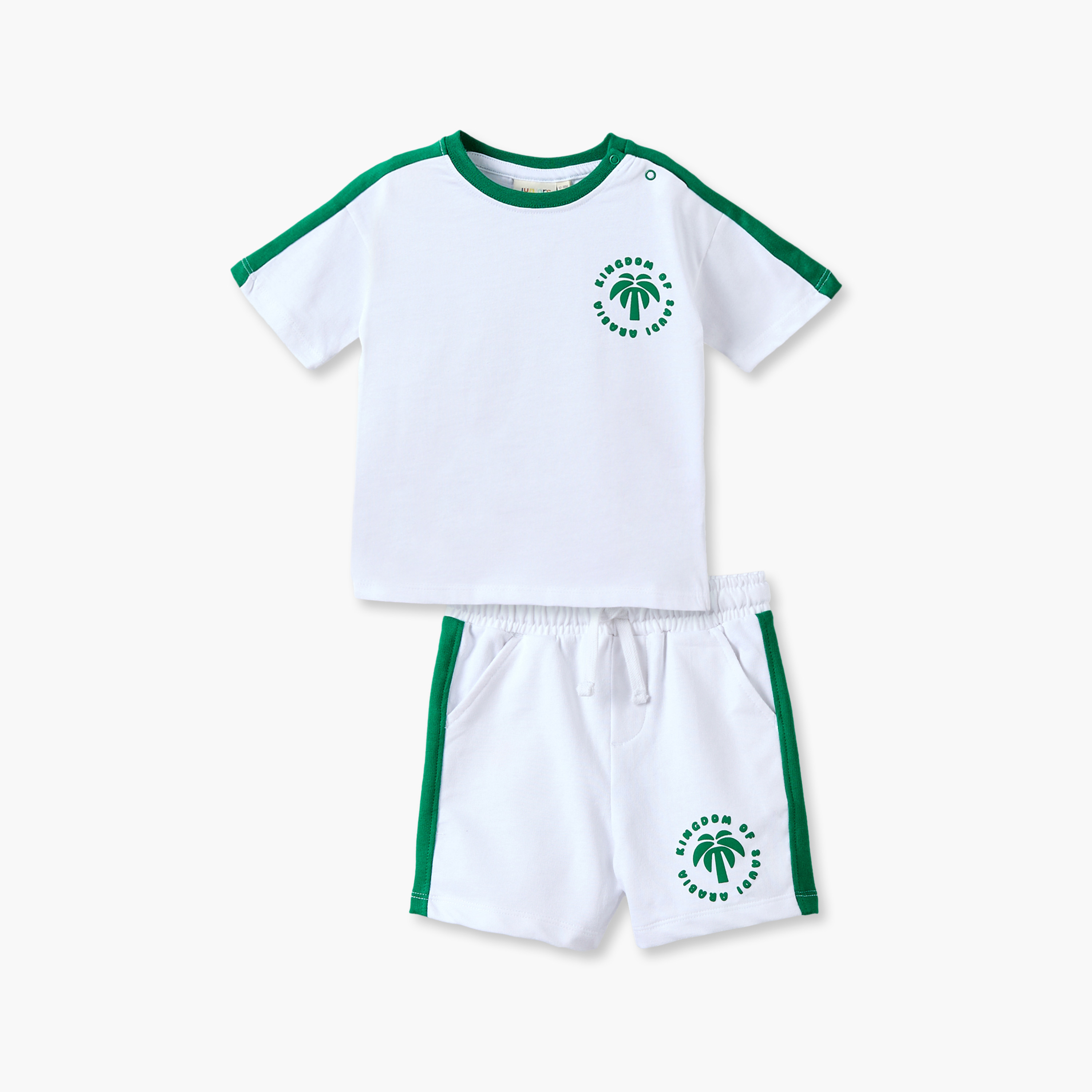 طقم تيشيرت بياقة ضيقة وأكمام قصيرة وشورت بطبعات من جونيورز-baby-boys-clothing-setsandcoords-image-2