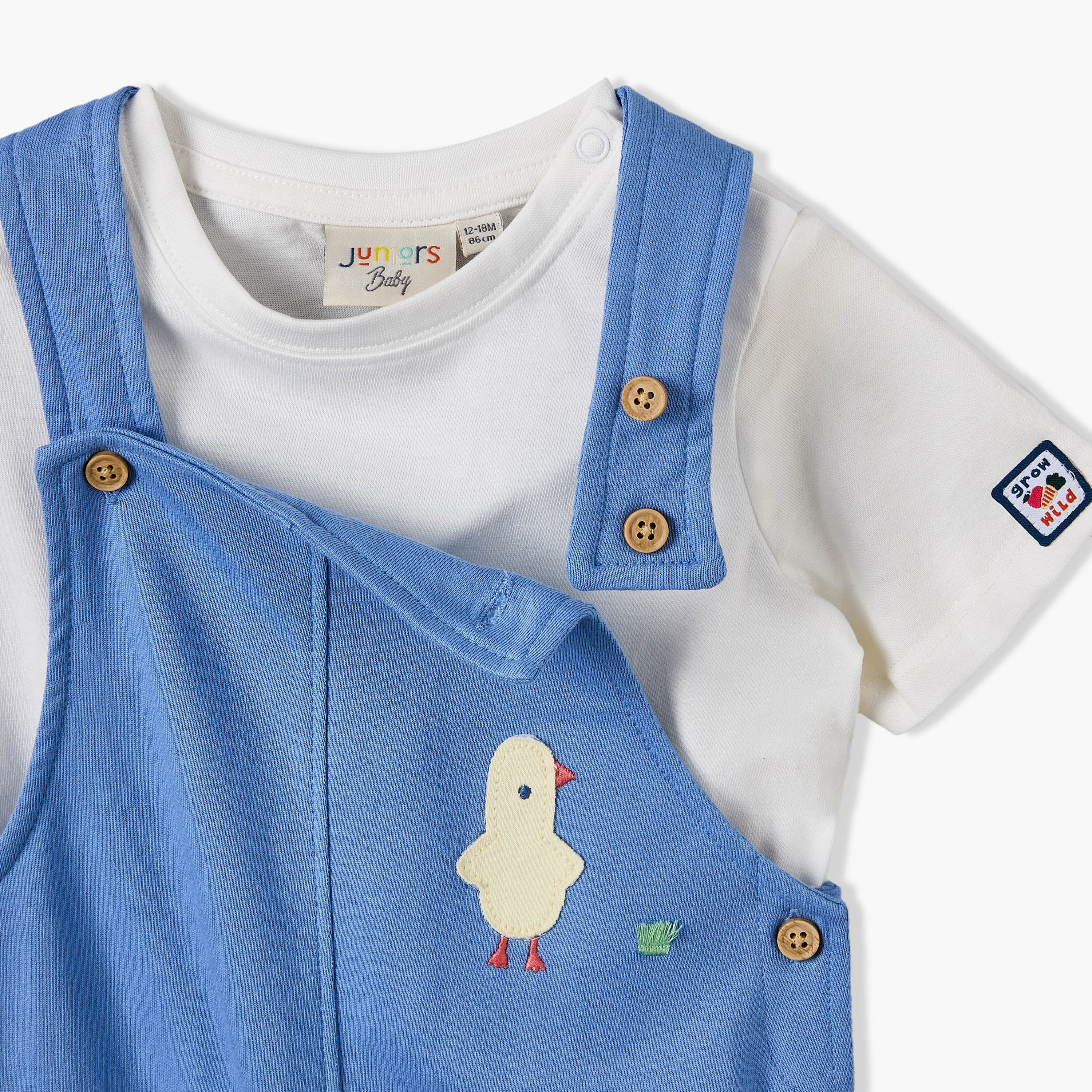 طقم دنغري بزخارف وتيشيرت بأكمام قصيرة وياقة مستديرة من جونيورز-baby-boys-clothing-setsandcoords-image-7