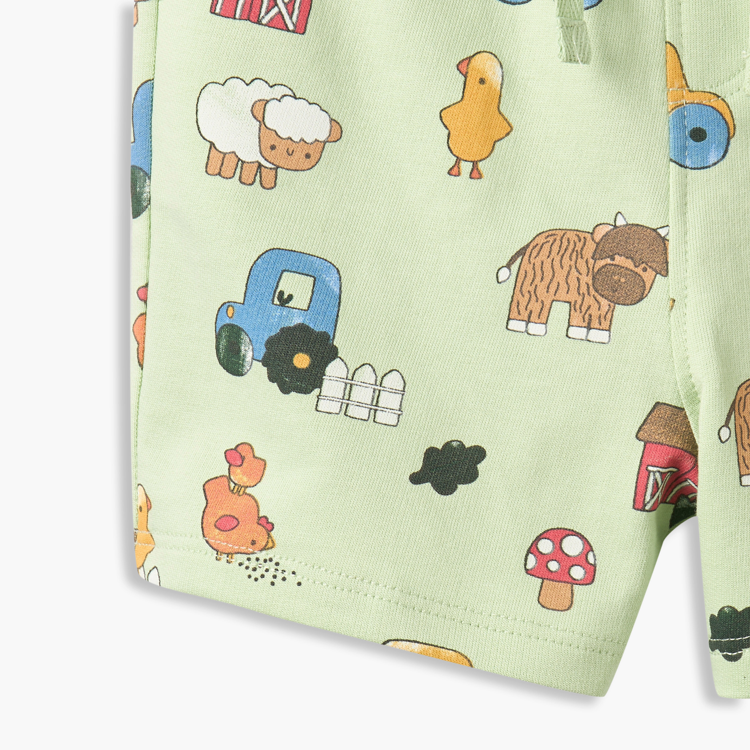 طقم تيشيرت بياقة مستديرة وأكمام قصيرة وشورت بطبعة مزرعة من جونيورز - طقم من 3 قطع-baby-boys-clothing-setsandcoords-image-12
