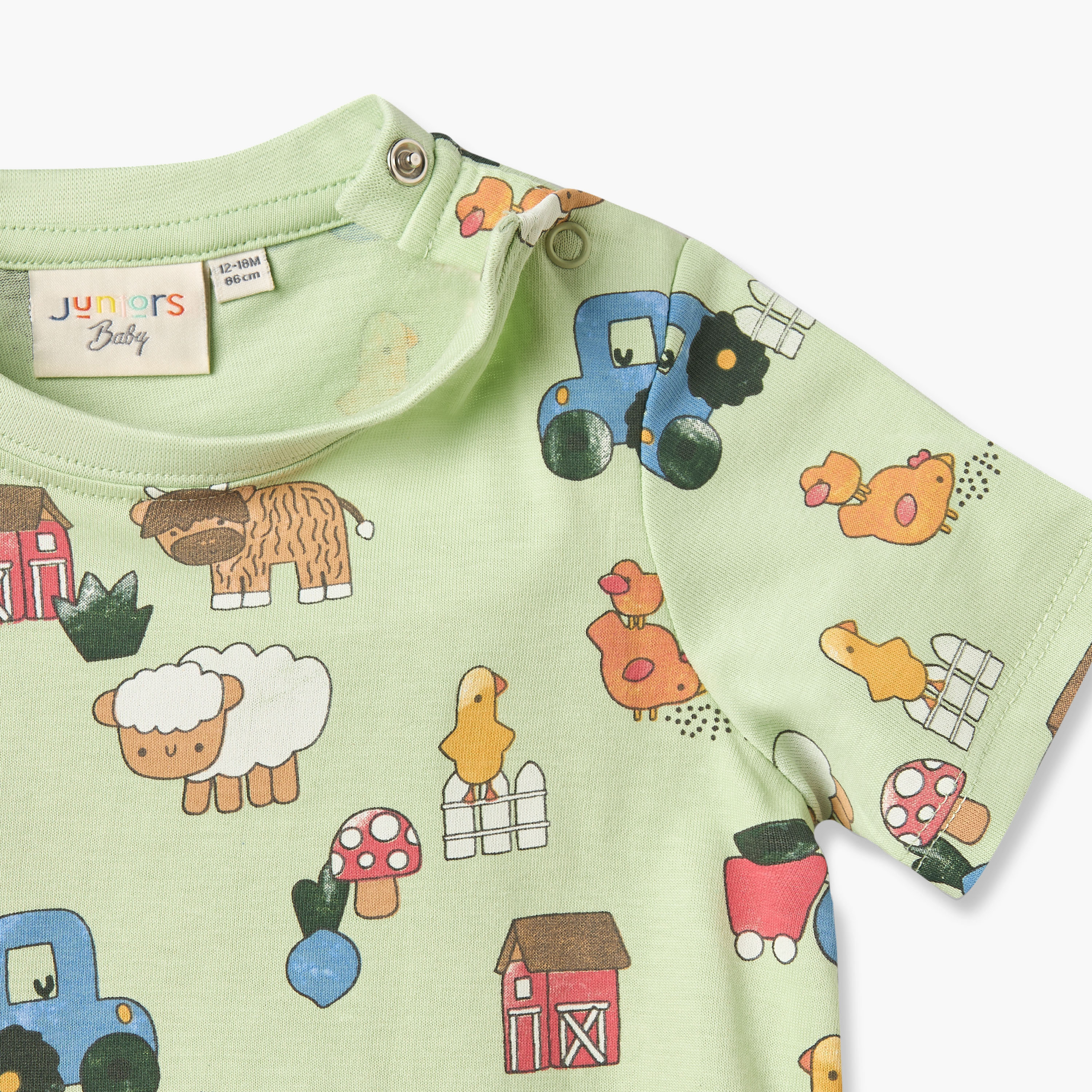 طقم تيشيرت بياقة مستديرة وأكمام قصيرة وشورت بطبعة مزرعة من جونيورز - طقم من 3 قطع-baby-boys-clothing-setsandcoords-image-6