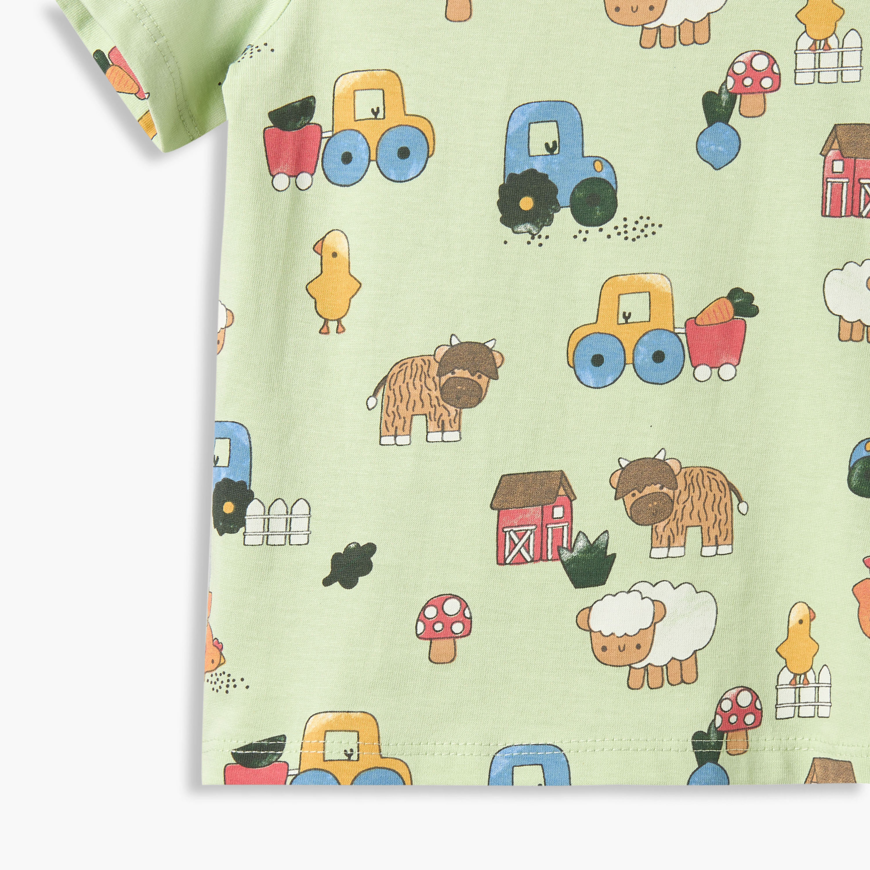 طقم تيشيرت بياقة مستديرة وأكمام قصيرة وشورت بطبعة مزرعة من جونيورز - طقم من 3 قطع-baby-boys-clothing-setsandcoords-image-7