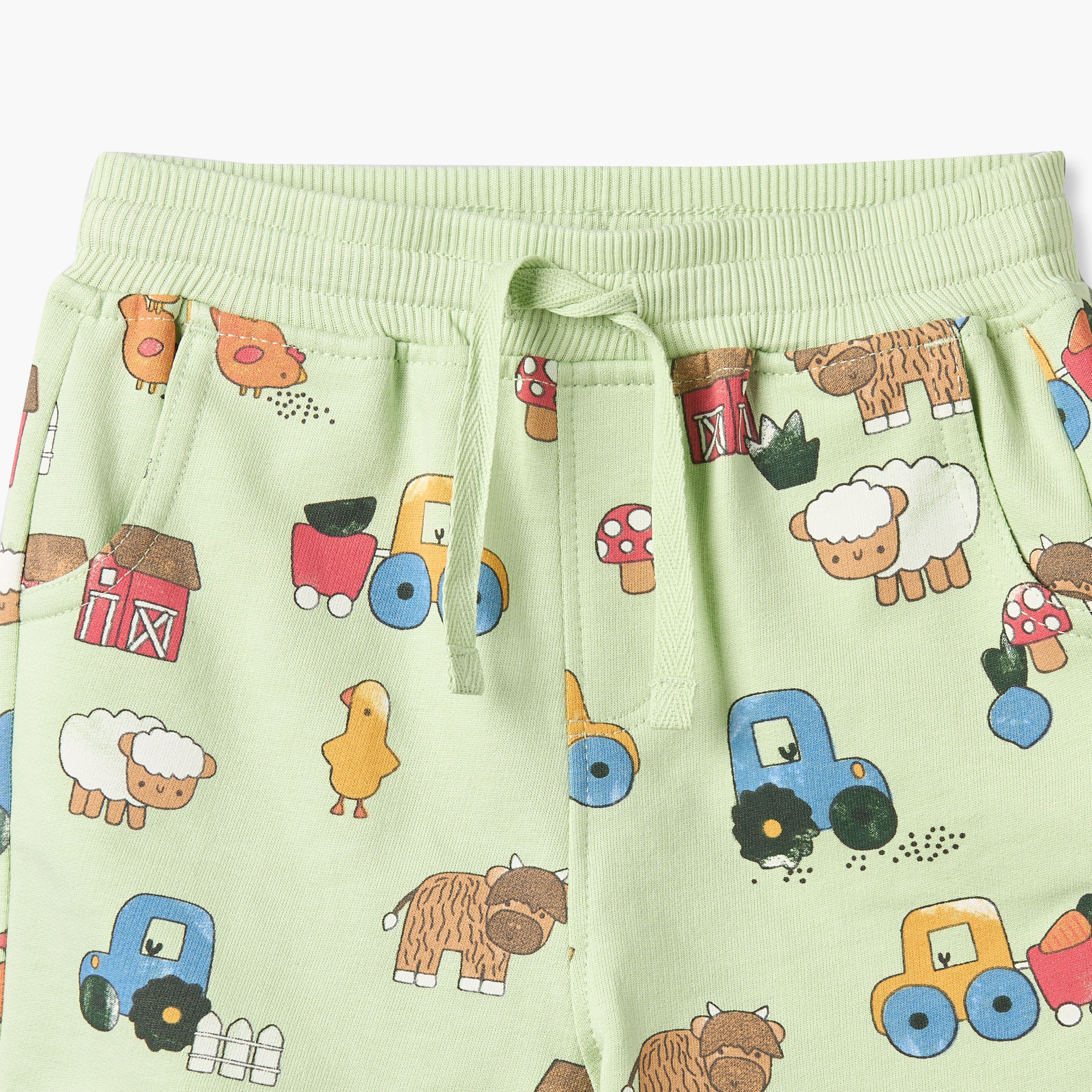 طقم تيشيرت بياقة مستديرة وأكمام قصيرة وشورت بطبعة مزرعة من جونيورز - طقم من 3 قطع-baby-boys-clothing-setsandcoords-image-8