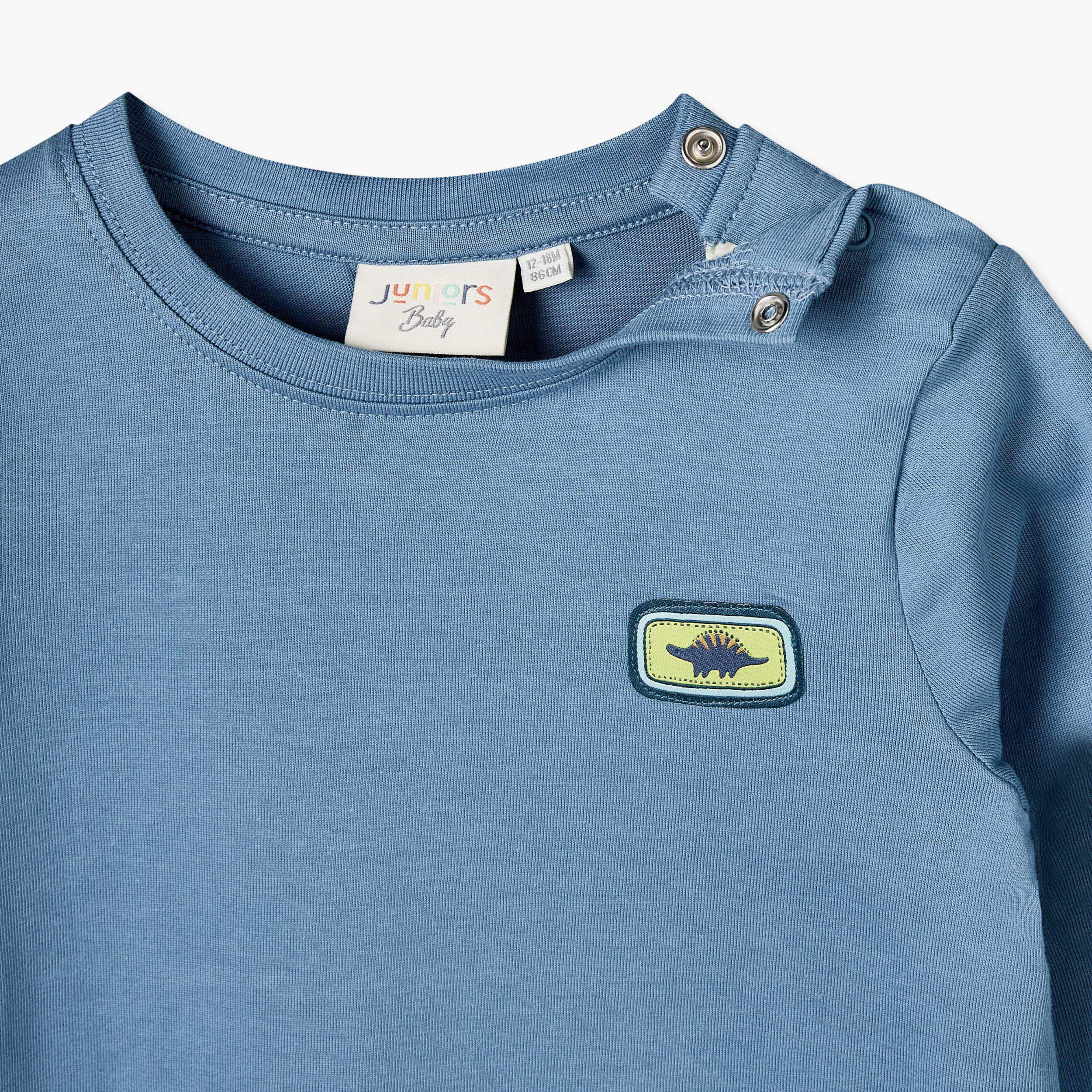 طقم دنغري بطبعات ديناصورات وتيشيرت برقبة ضيقة وأكمام طويلة من جونيورز-baby-boys-clothing-setsandcoords-image-6