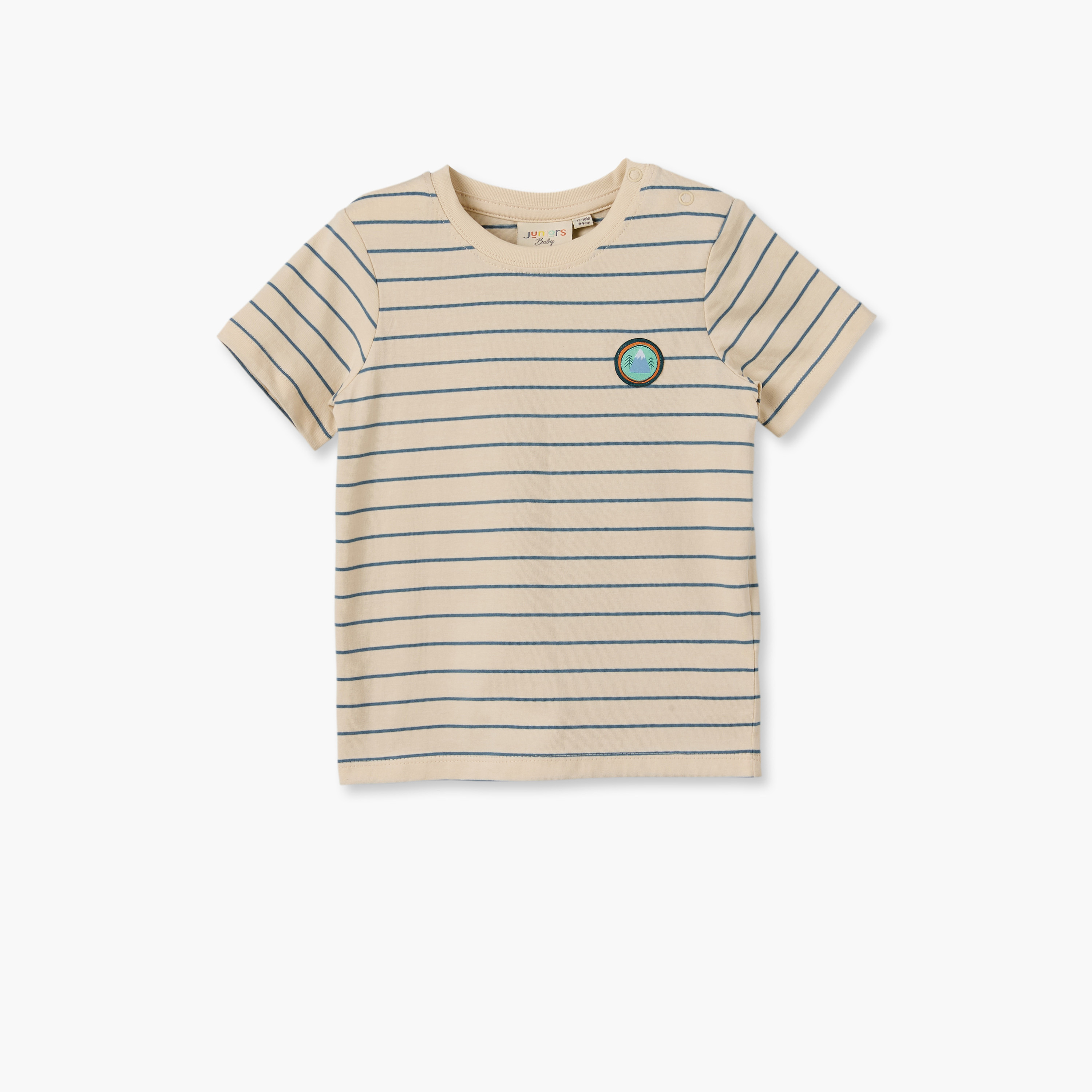 طقم تيشيرت بأكمام قصيرة بياقة مستديرة ودنغري بطبعات ديناصورات من جونيورز-baby-boys-clothing-setsandcoords-image-4