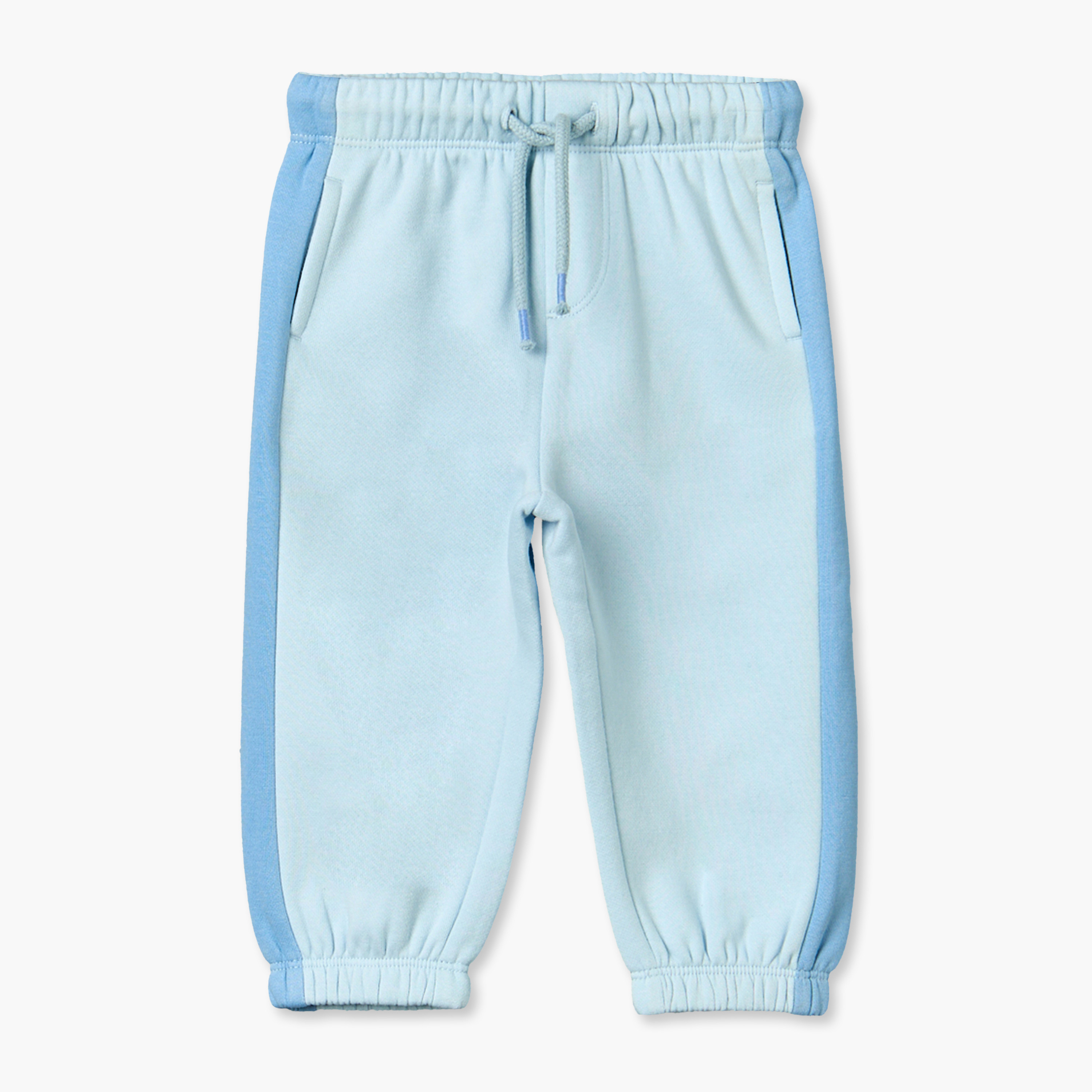 Juniors Round Neck Long Sleeves Sweatshirt and Joggers Set with Colourblock Design-baby-boys-clothing-setsandcoords-image-4