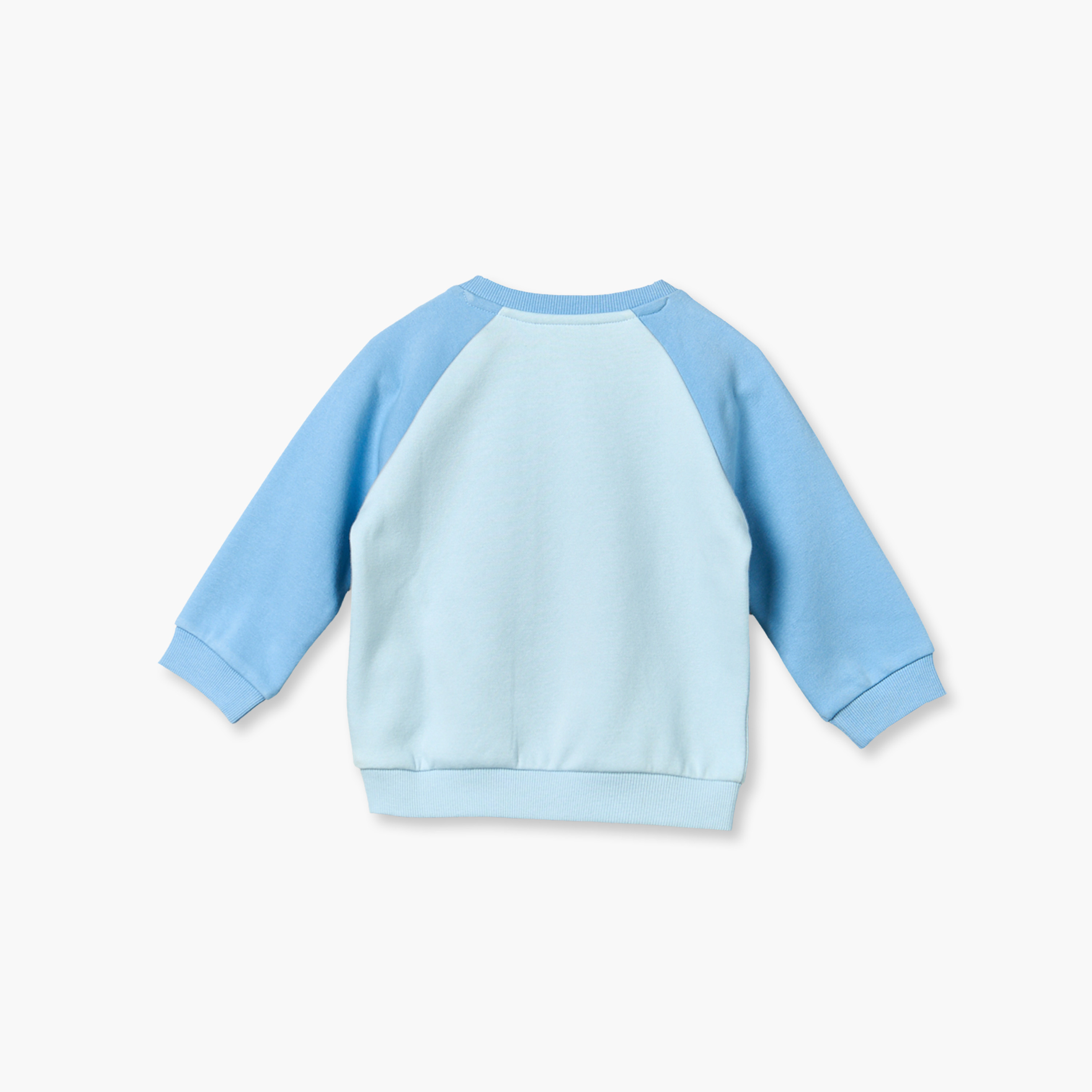 Juniors Round Neck Long Sleeves Sweatshirt and Joggers Set with Colourblock Design-baby-boys-clothing-setsandcoords-image-5
