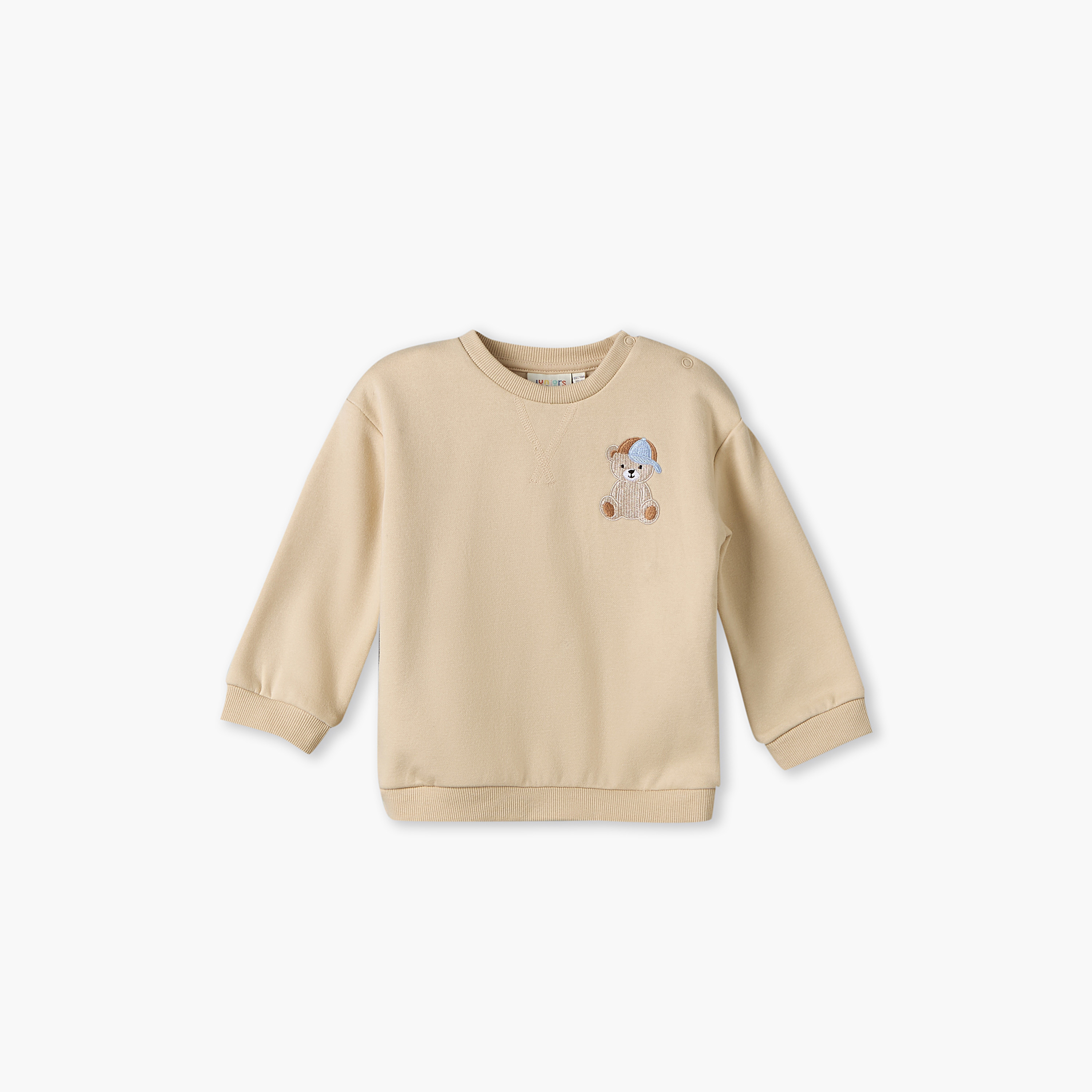 طقم بنطلون رياضي وسويت شيرت بأكمام طويلة وياقة ضيقة وتطريزات من جونيورز-baby-boys-clothing-setsandcoords-image-3