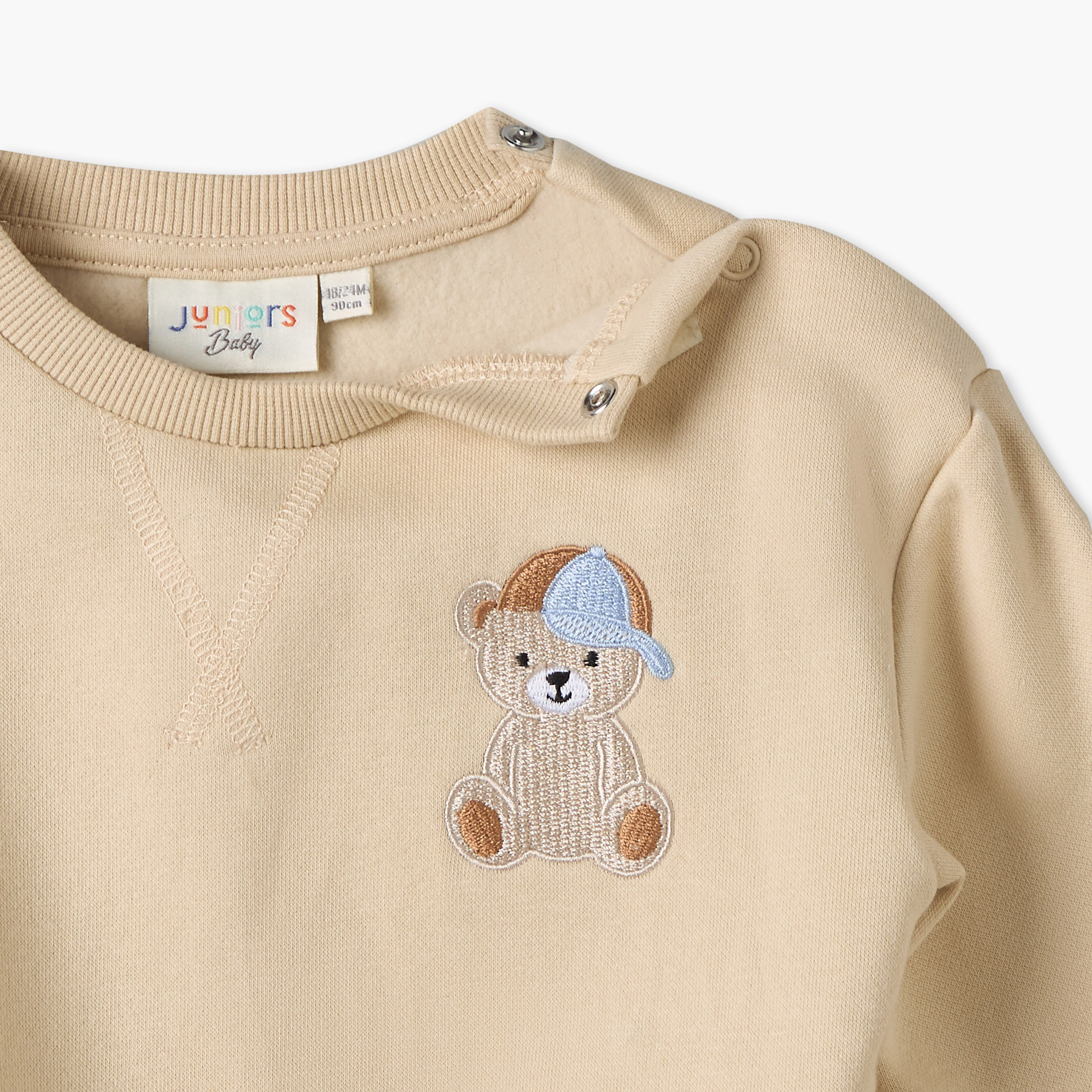 طقم بنطلون رياضي وسويت شيرت بأكمام طويلة وياقة ضيقة وتطريزات من جونيورز-baby-boys-clothing-setsandcoords-image-7