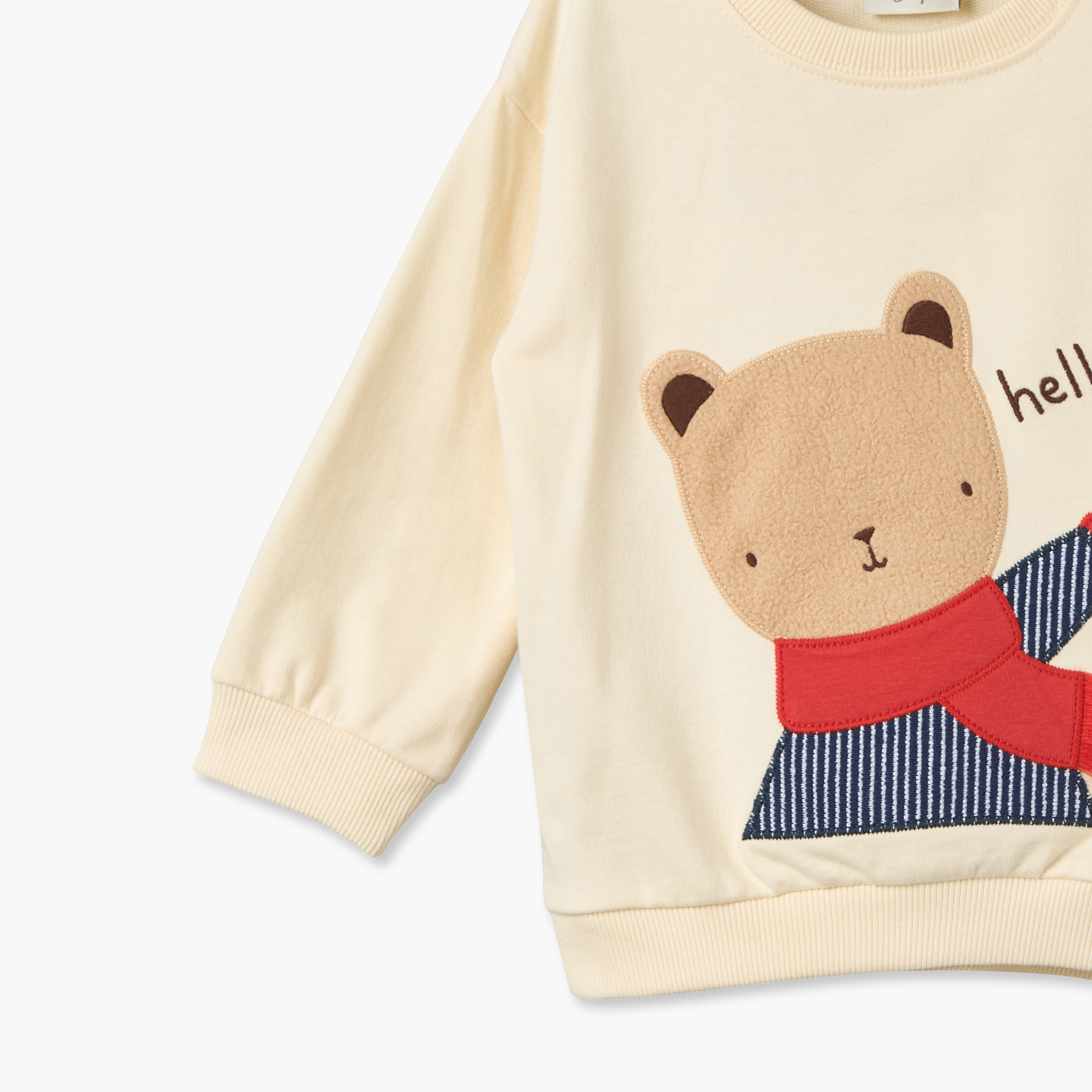 Juniors Cotton Crew Neck Long Sleeves Sweatshirt and Pants Set with Bear Print-baby-boys-clothing-setsandcoords-image-8