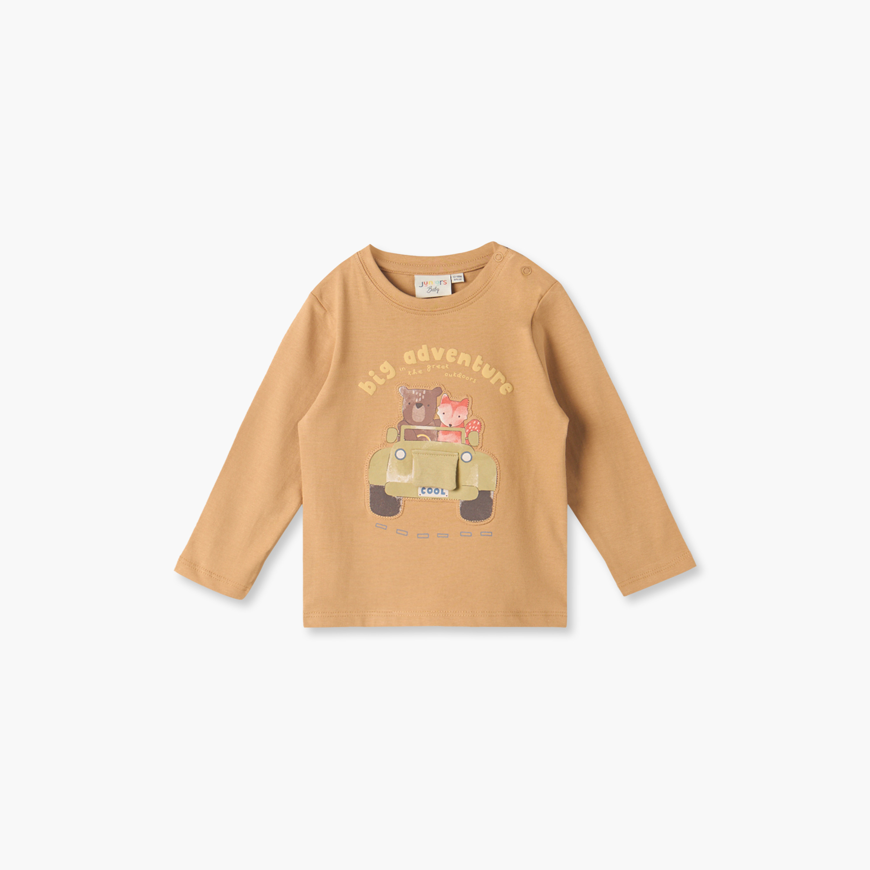 طقم من 3 - سويتشيرت بياقة ضيقة وأكمام طويلة وبنطلون جوجر بطبعات من جونيورز-baby-boys-clothing-setsandcoords-image-4