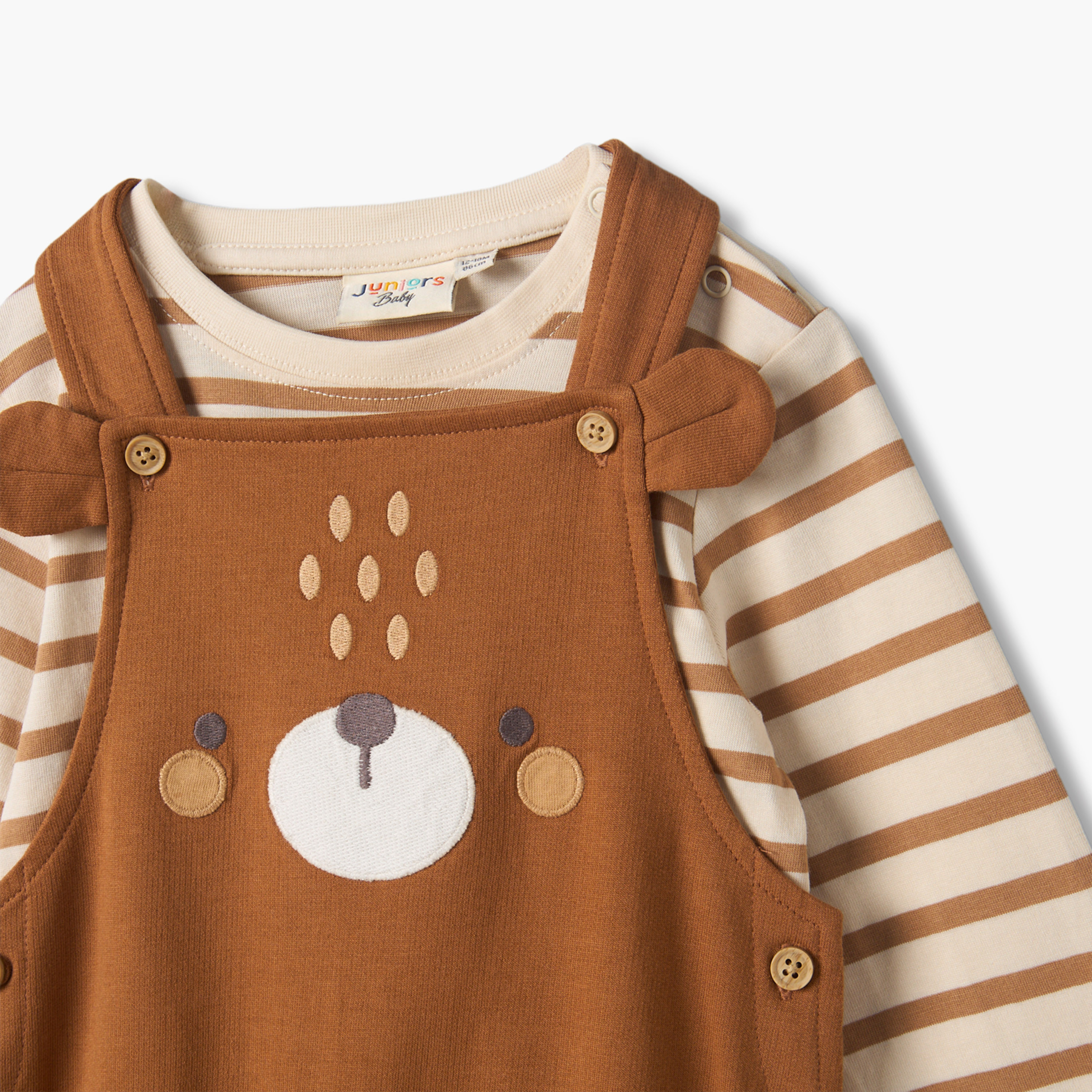 طقم تيشيرت بياقة ضيقة وأكمام طويلة ودنغري بطبعات من جونيورز-baby-boys-clothing-setsandcoords-image-6