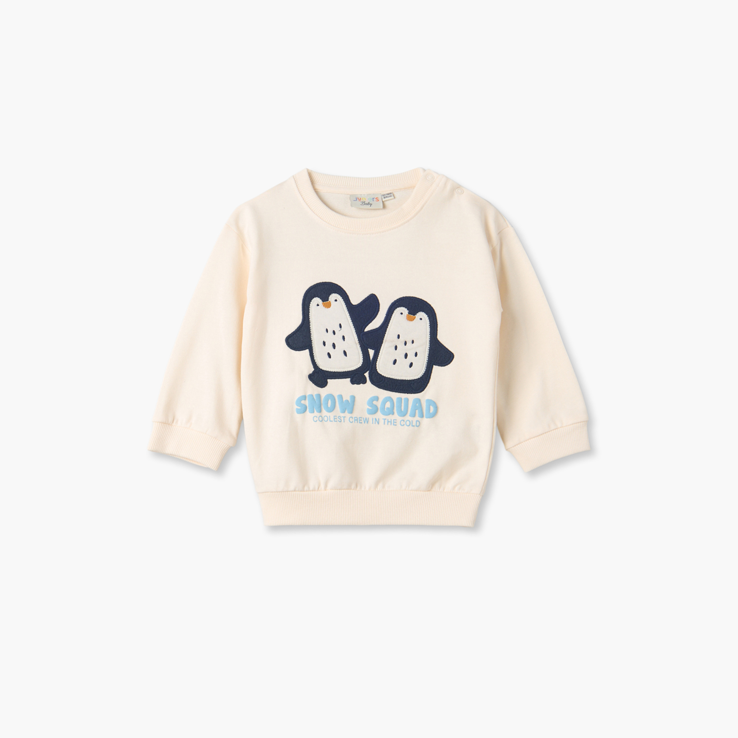 Juniors Crew Neck Long Sleeves Sweatshirt and Joggers Set with Penguin Applique-baby-boys-clothing-setsandcoords-image-3