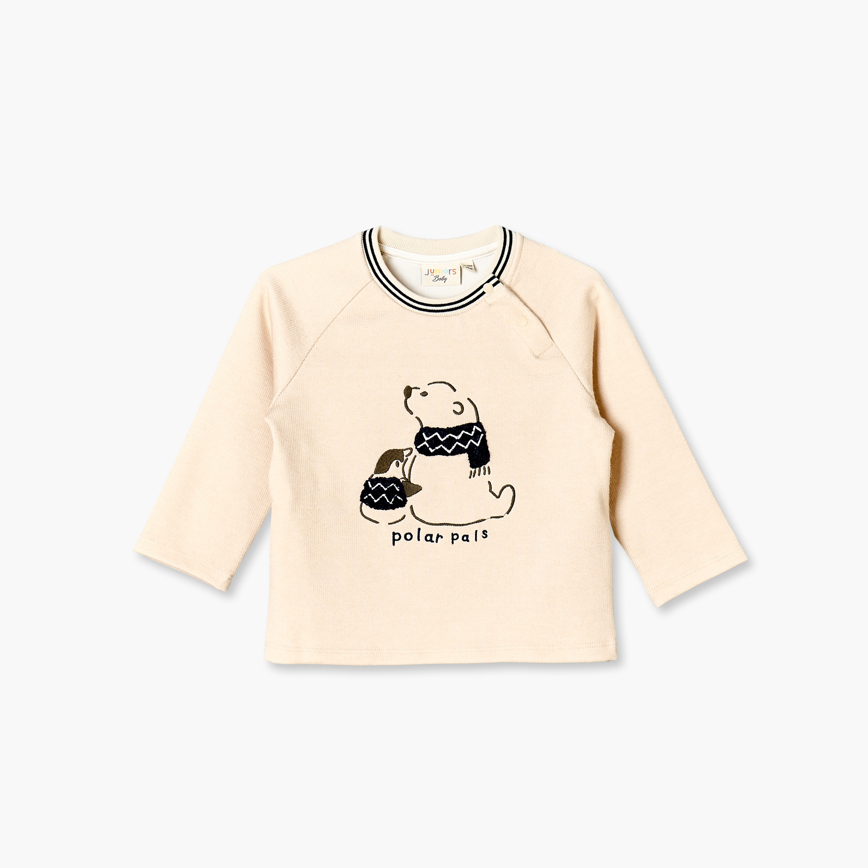 Juniors Round Neck Long Sleeves T-shirt and Pants Set with Polar Bear Print-baby-boys-clothing-winterwear-setsandcoords-image-2