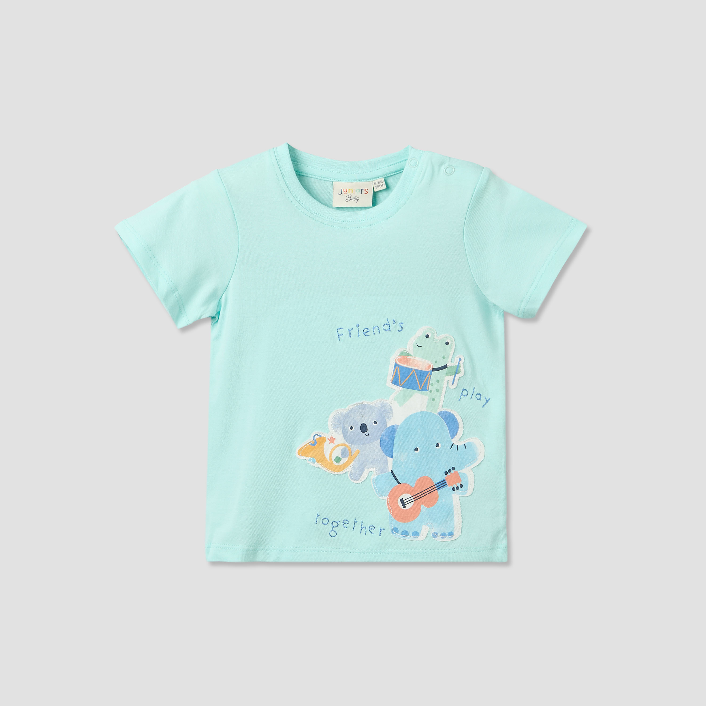 Set of 3 Juniors Round Neck Short Sleeves T-shirt and Shorts Set with Applique Detail-baby-boys-clothing-setsandcoords-image-3