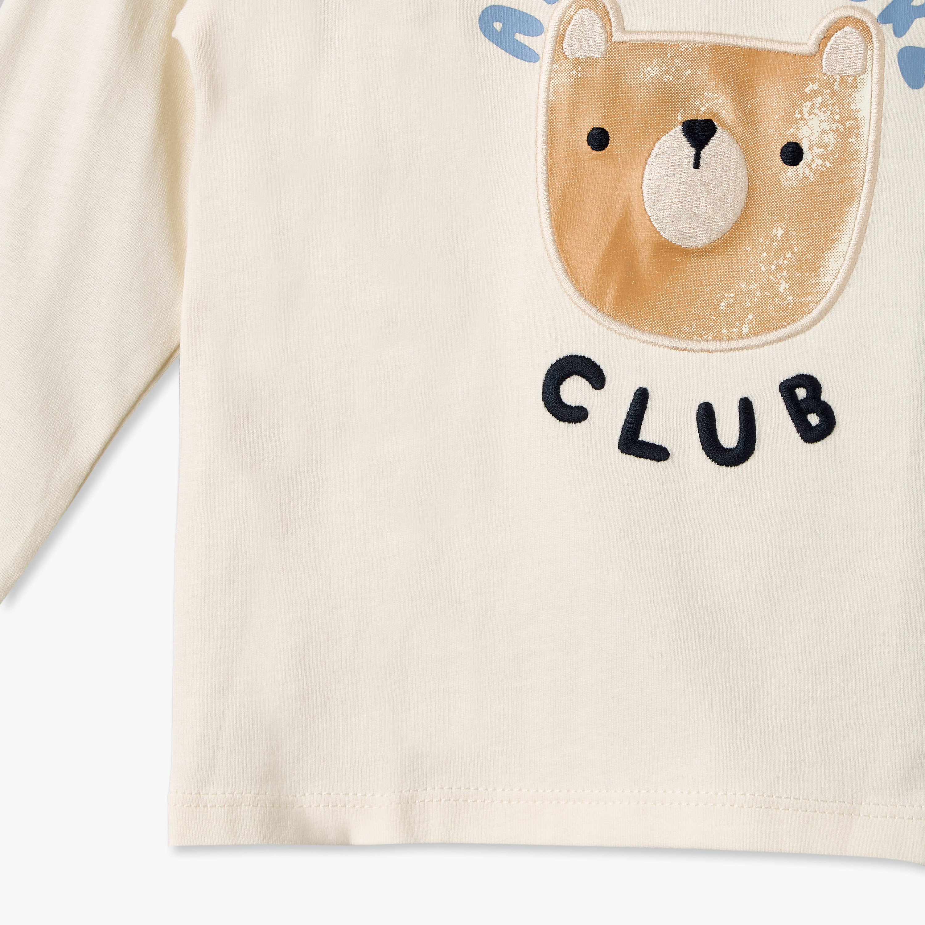 تيشيرت وبنطلون بياقة ضيقة وأكمام طويلة بطبعات دببة من جونيورز - طقم من 3 قطع-baby-boys-clothing-setsandcoords-image-7