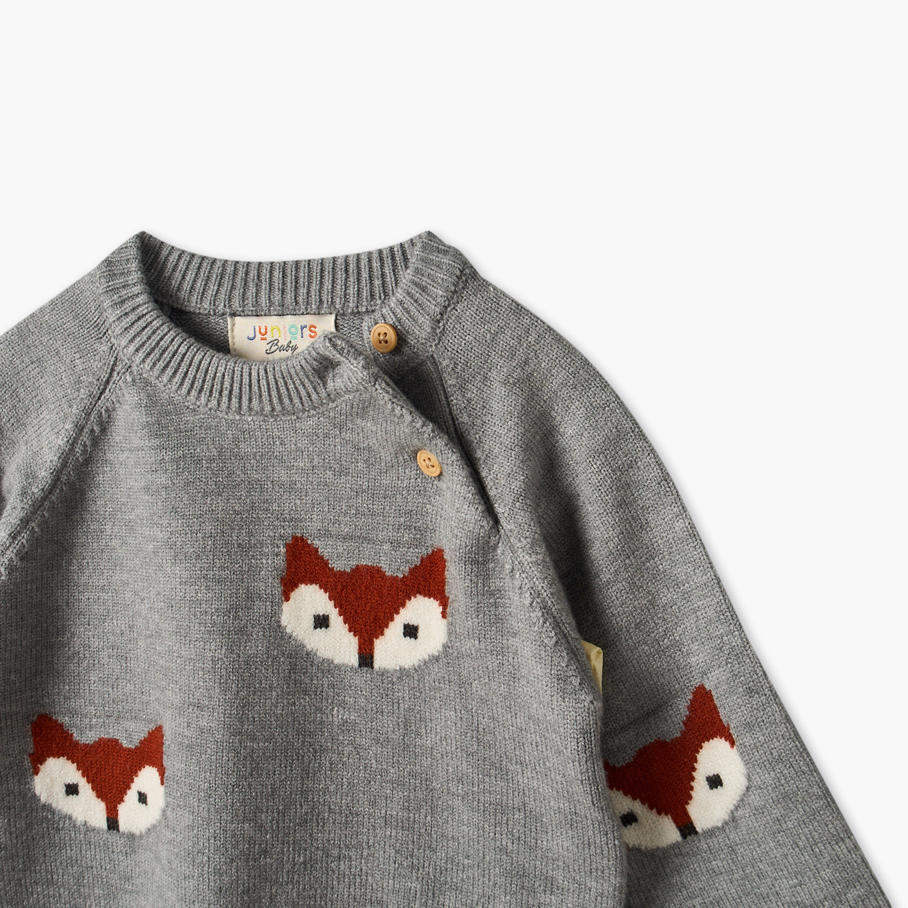 Juniors Crew Neck Long Sleeves Sweater and Pants Set with Fox Accent-baby-boys-clothing-winterwear-setsandcoords-image-7