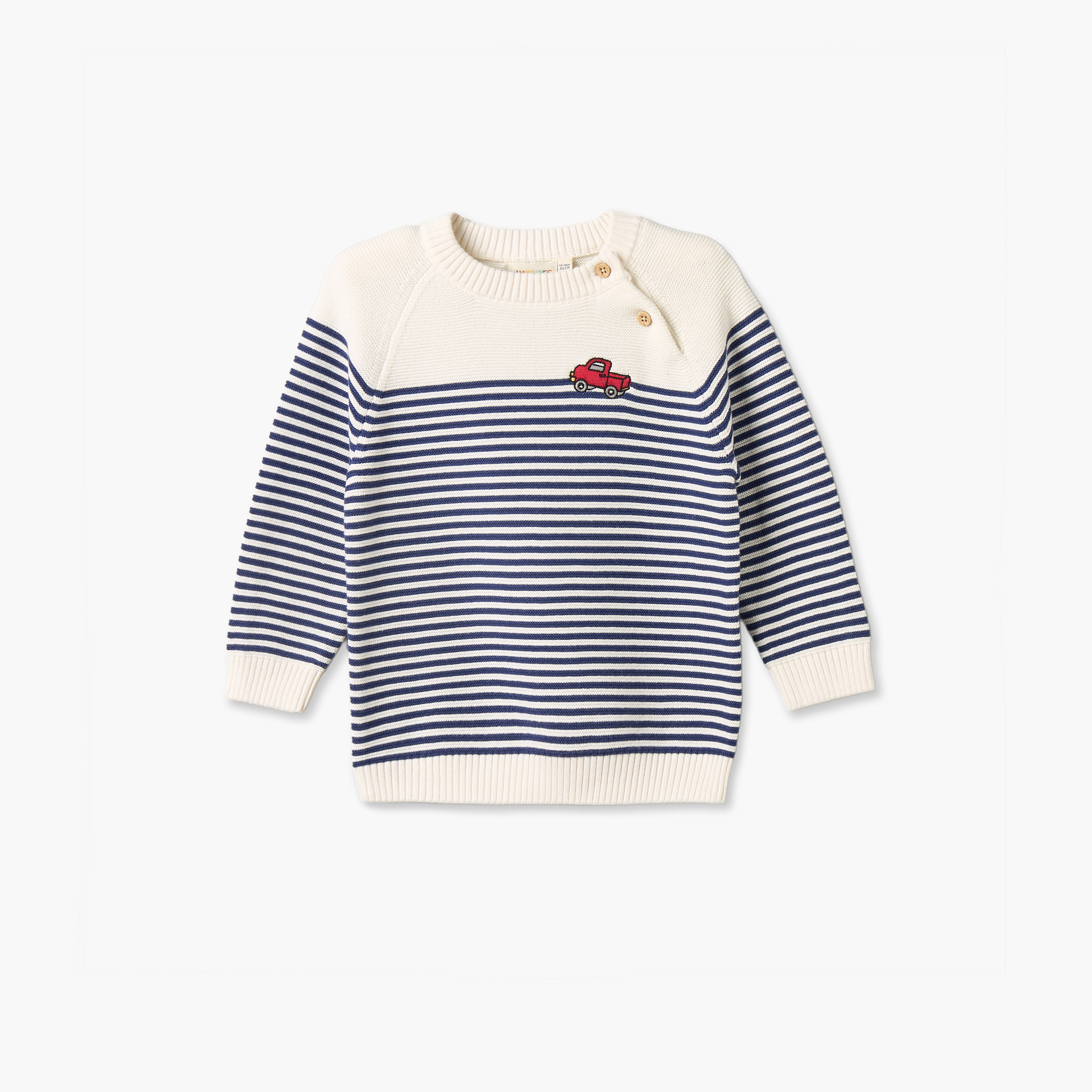 طقم كنزة بياقة ضيقة وأكمام طويلة وبنطلون رياضي مقلم من جونيورز-baby-boys-clothing-winterwear-setsandcoords-image-3