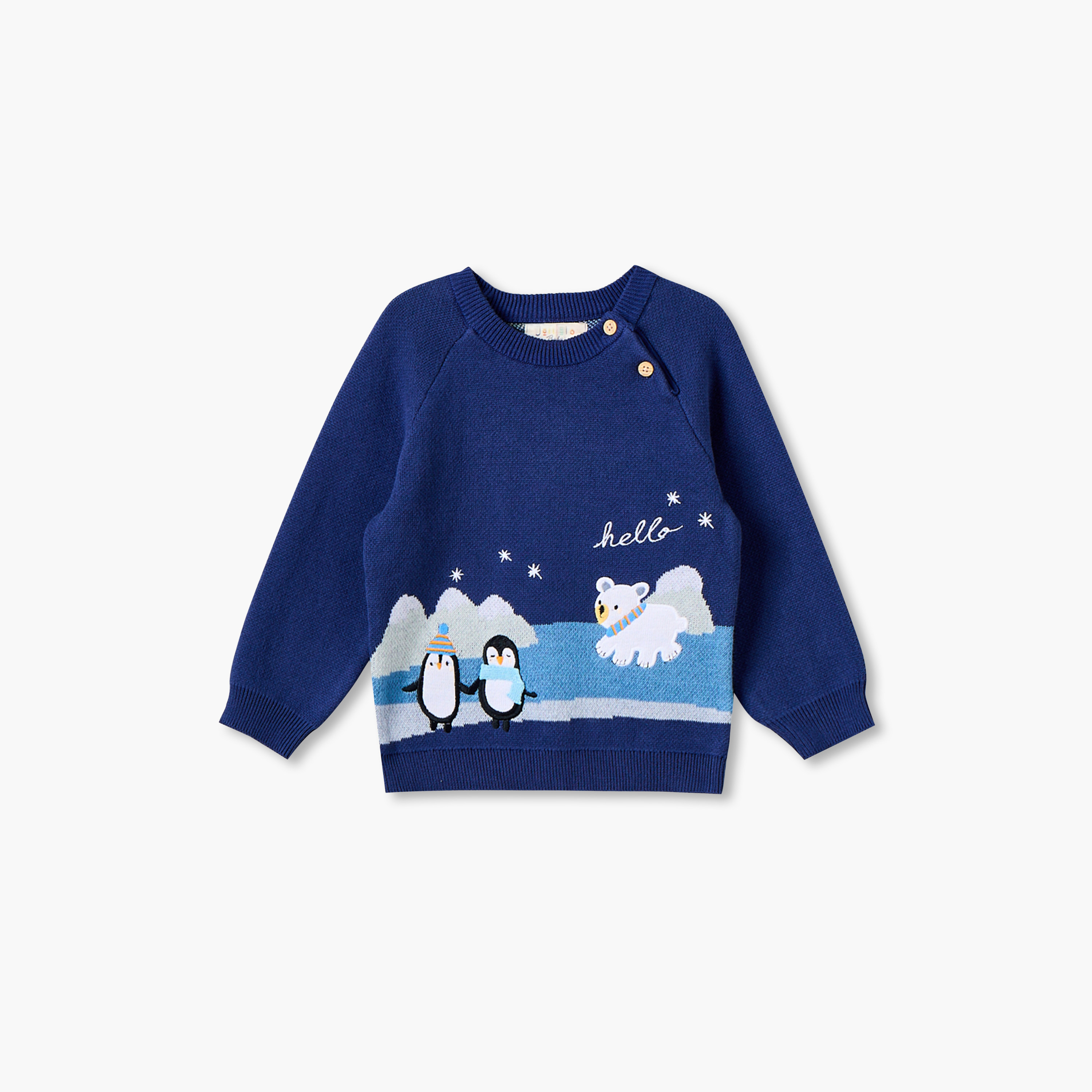 Juniors Crew Neck Long Sleeves Sweater and Pants Set with Penguin Applique-baby-boys-clothing-setsandcoords-image-3