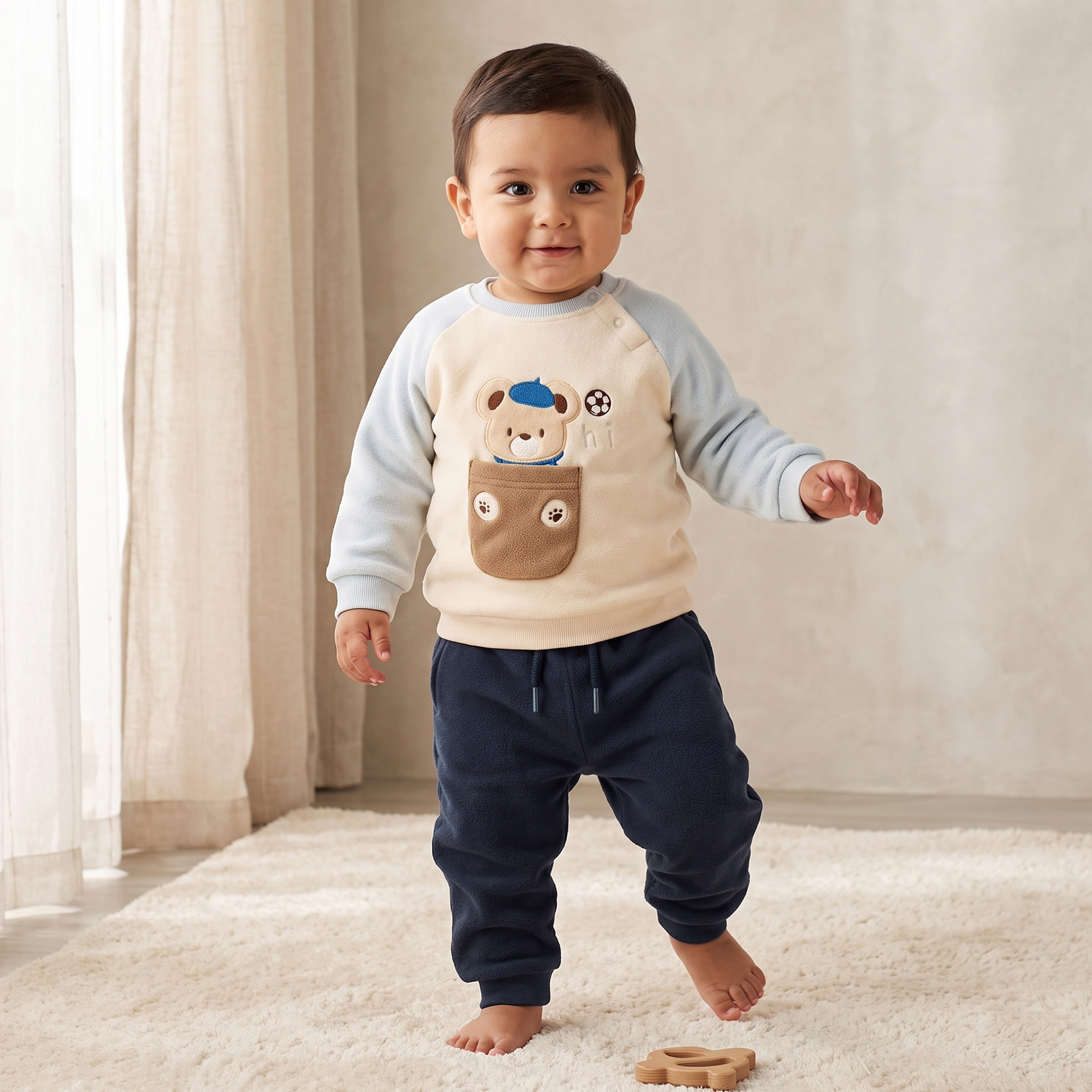 Juniors Cotton Crew Neck Long Sleeves Pyjama Set with Applique-baby-boys-clothing-setsandcoords-image-1