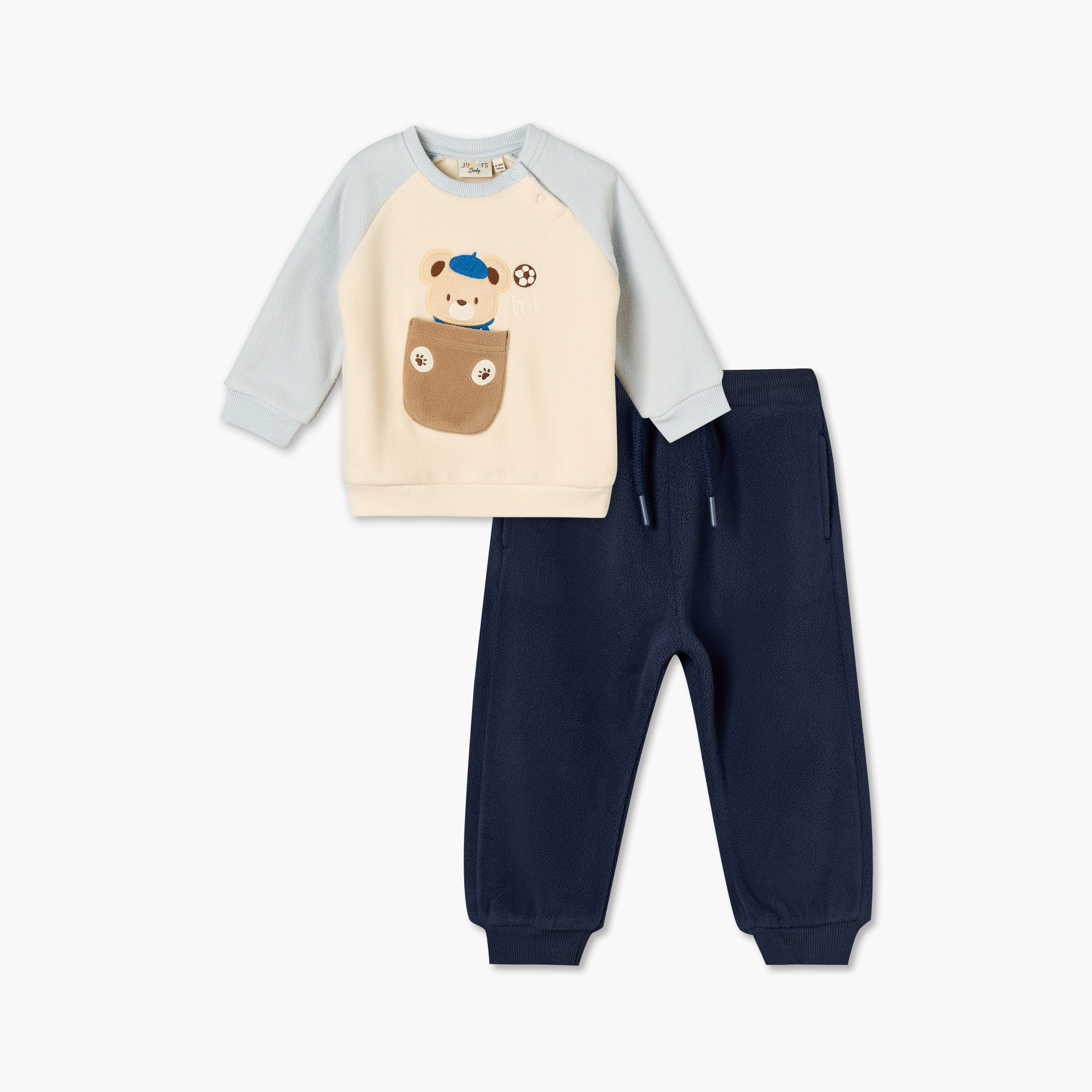 Juniors Cotton Crew Neck Long Sleeves Pyjama Set with Applique-baby-boys-clothing-setsandcoords-image-2