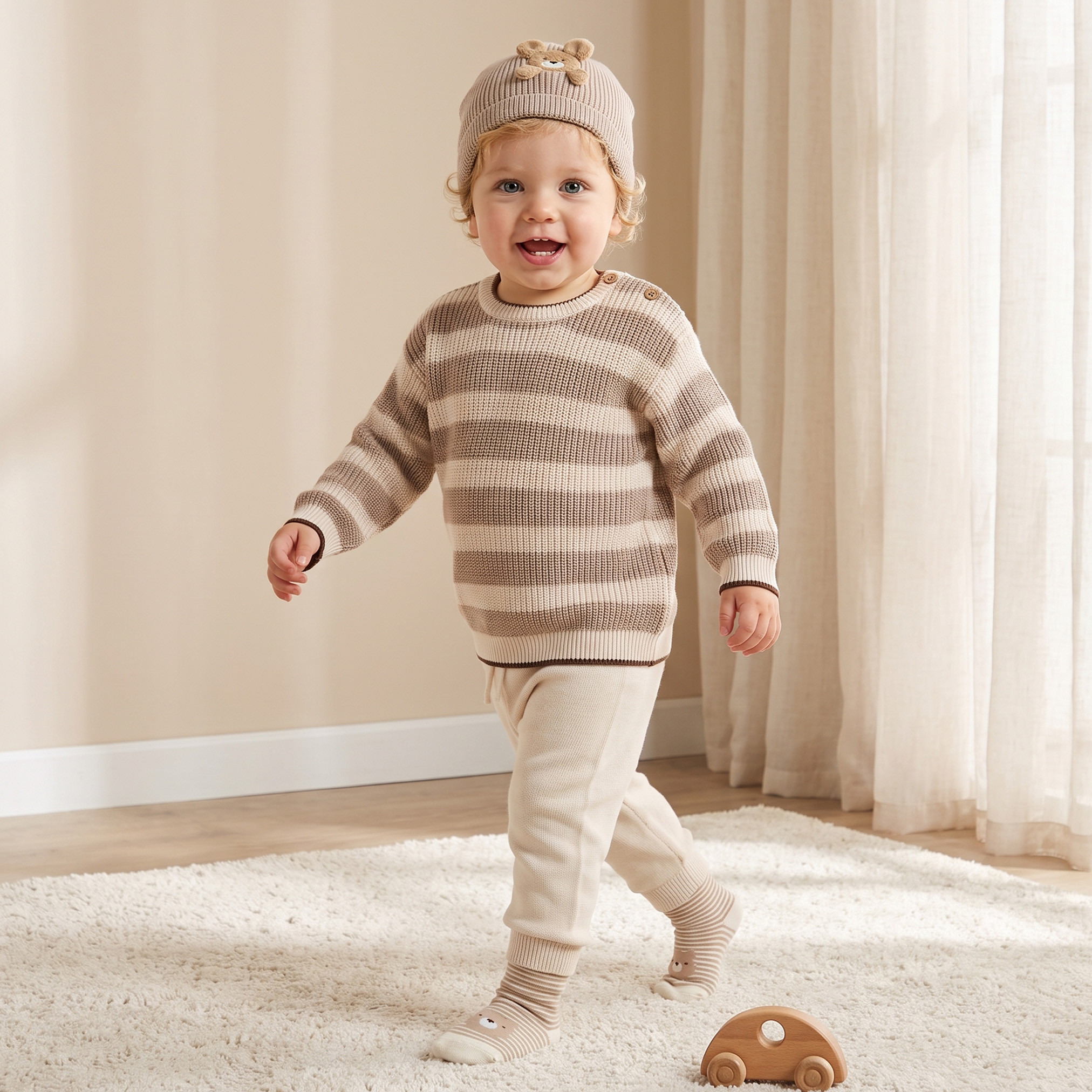 Set of 4 Juniors Clothing Gift Set with Bear Design-baby-boys-clothing-setsandcoords-image-2