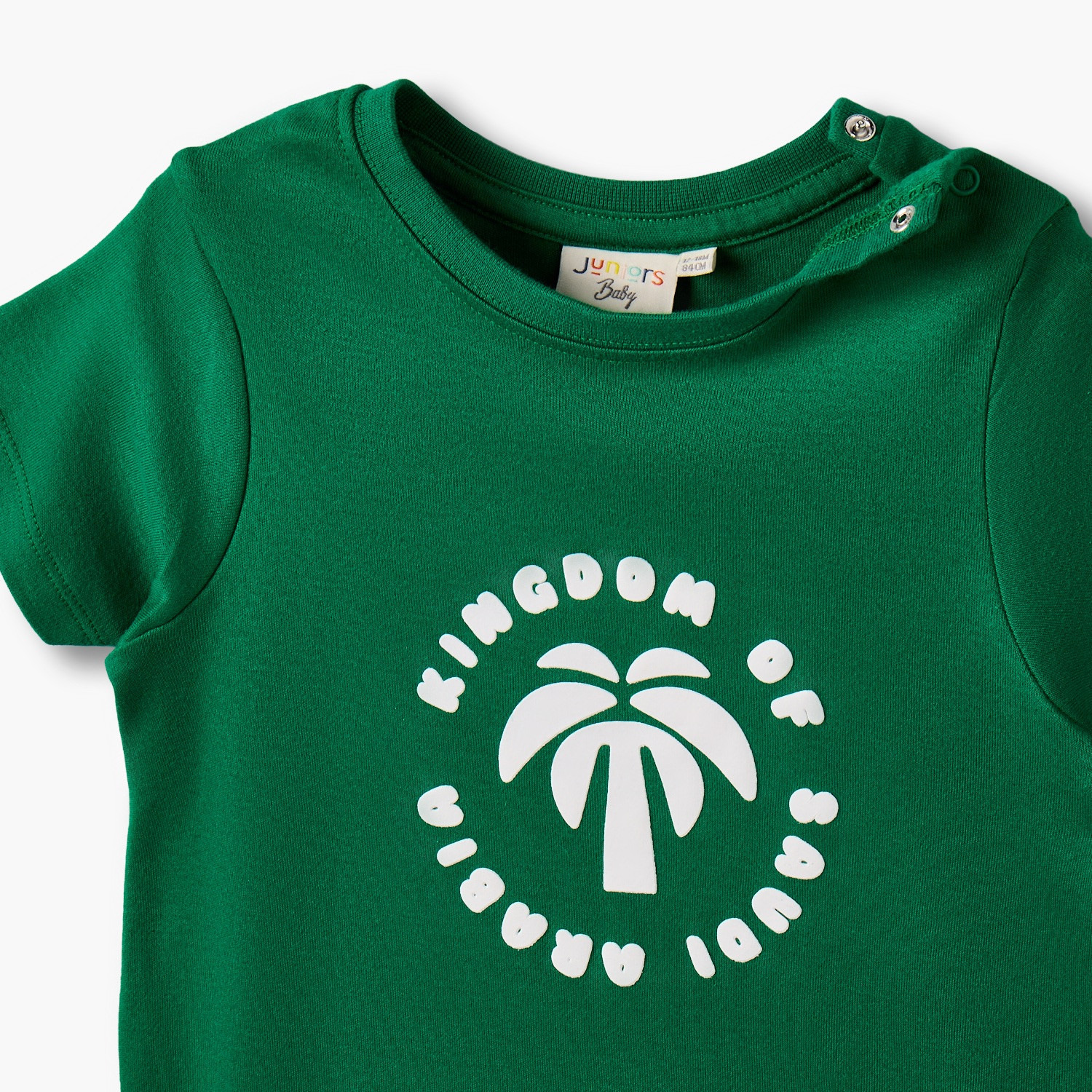 Juniors Round Neck Short Sleeves Romper with KSA National Day Print-baby-boys-clothing-rompers-image-4