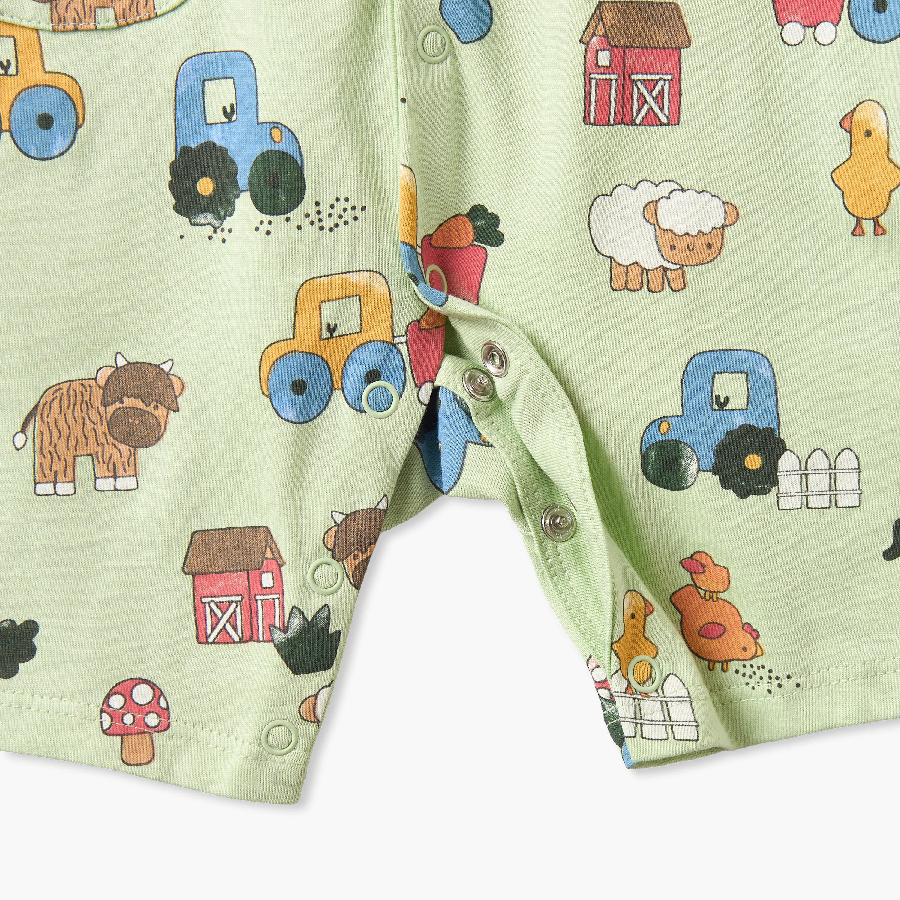رومبر بياقة مستديرة وأكمام قصيرة بطبعة مزرعة من جونيورز - طقم من قطعتين-baby-boys-clothing-rompers-image-9