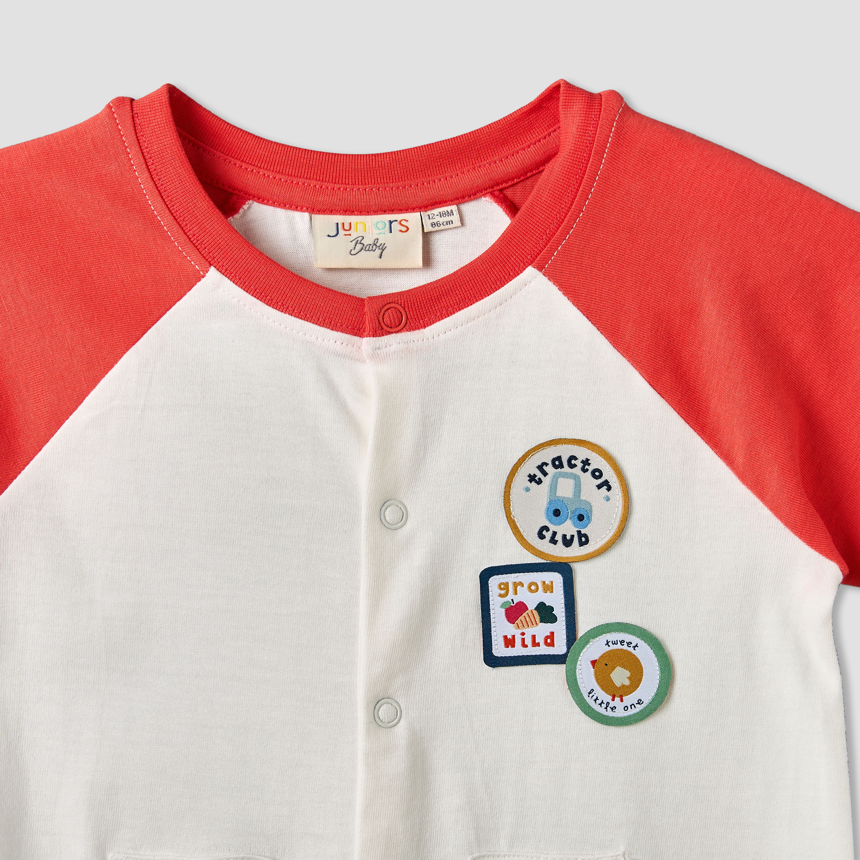 أفرول بياقة ضيقة وأكمام قصيرة وطبعات لطيفة من جونيورز - عبوة من قطعتين-baby-boys-clothing-rompers-image-4