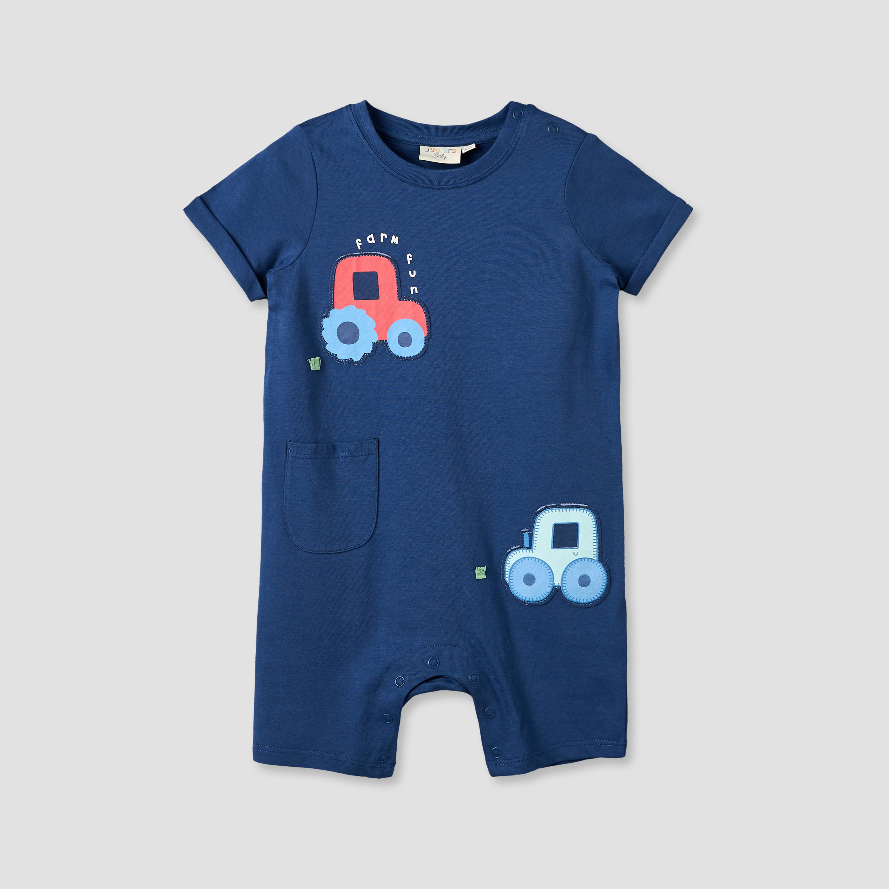 أفرول بياقة ضيقة وأكمام قصيرة وطبعات لطيفة من جونيورز - عبوة من قطعتين-baby-boys-clothing-rompers-image-6