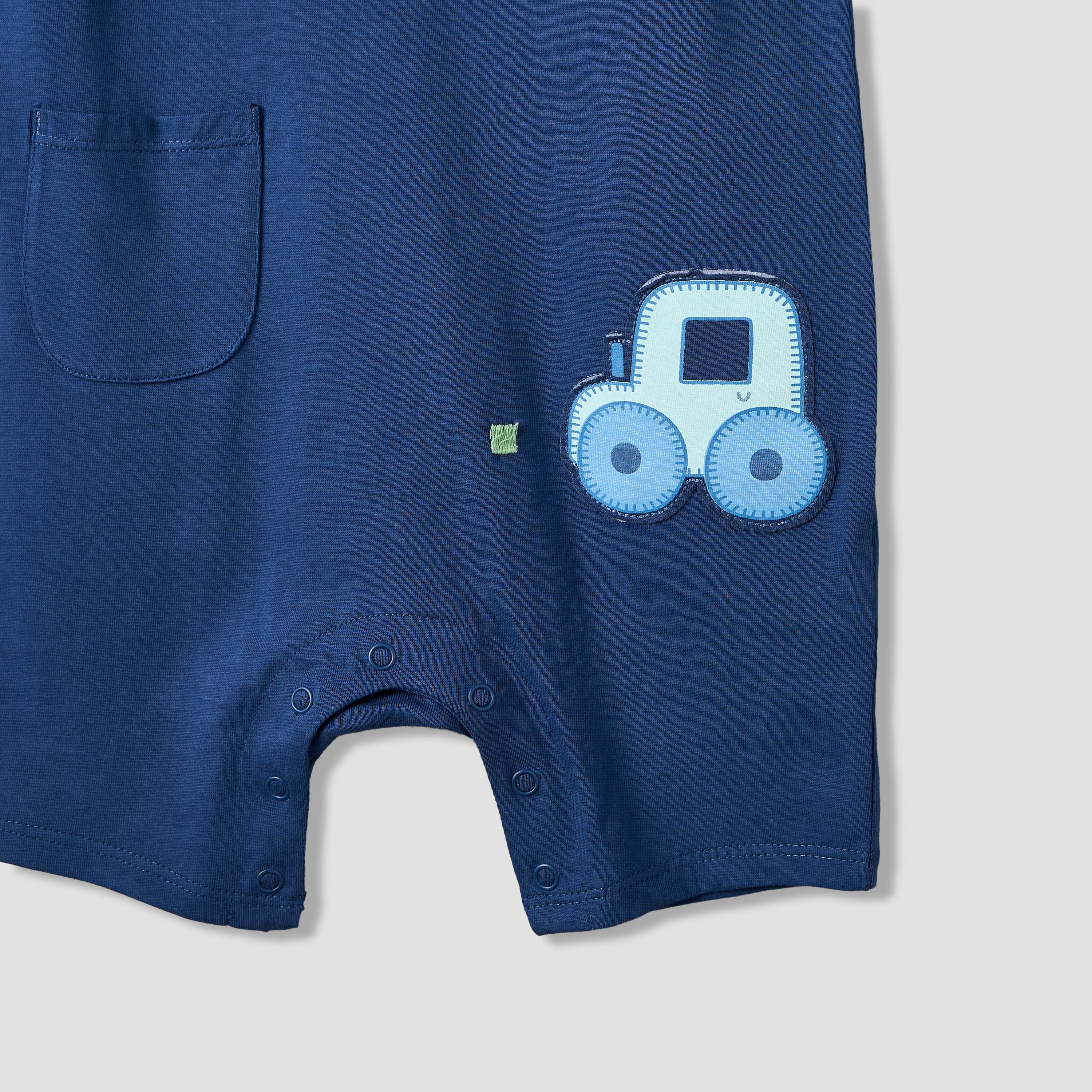 أفرول بياقة ضيقة وأكمام قصيرة وطبعات لطيفة من جونيورز - عبوة من قطعتين-baby-boys-clothing-rompers-image-7