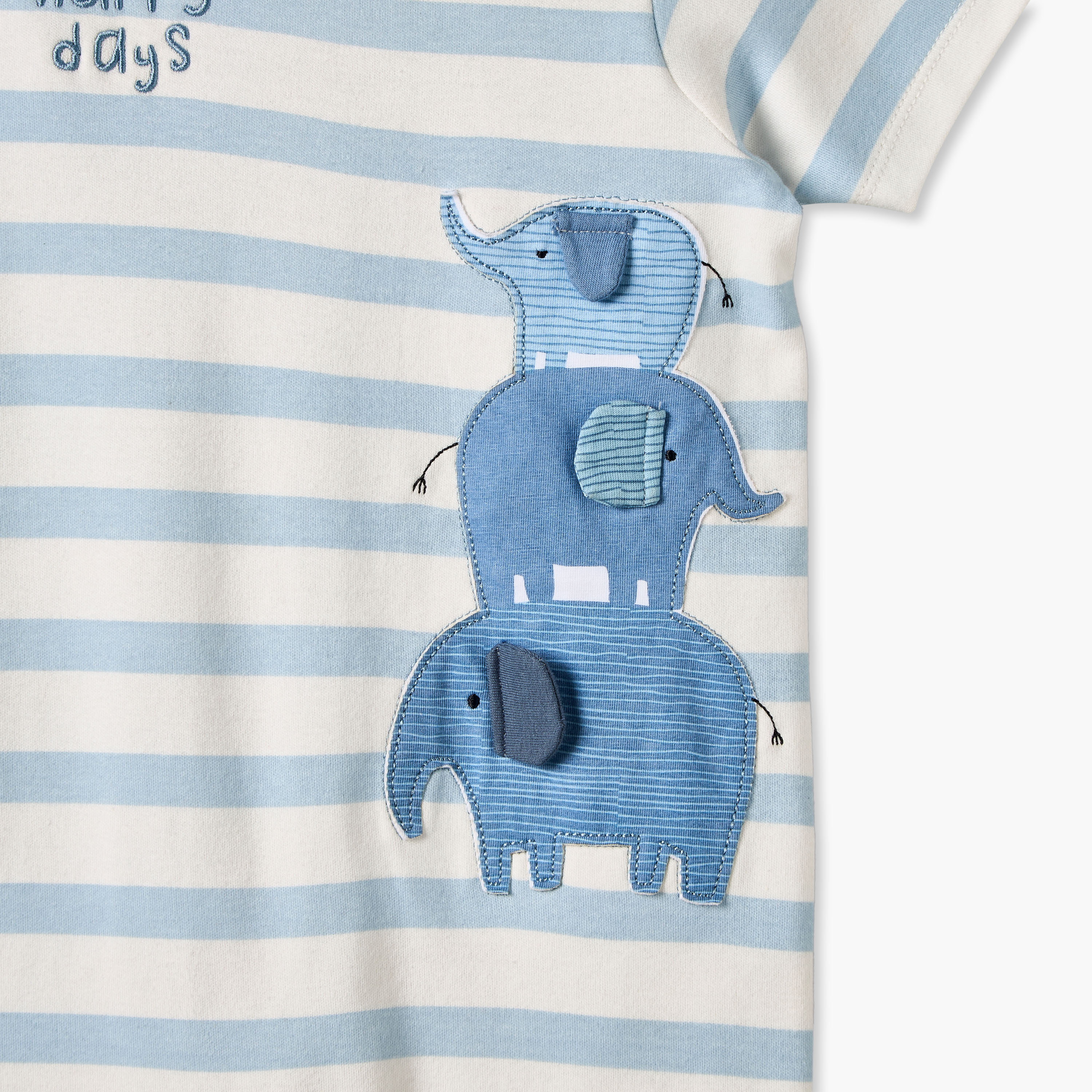 رومبير برقبة مستديرة وأكمام قصيرة وزخارف فيل من جونيورز-baby-boys-clothing-rompers-image-4