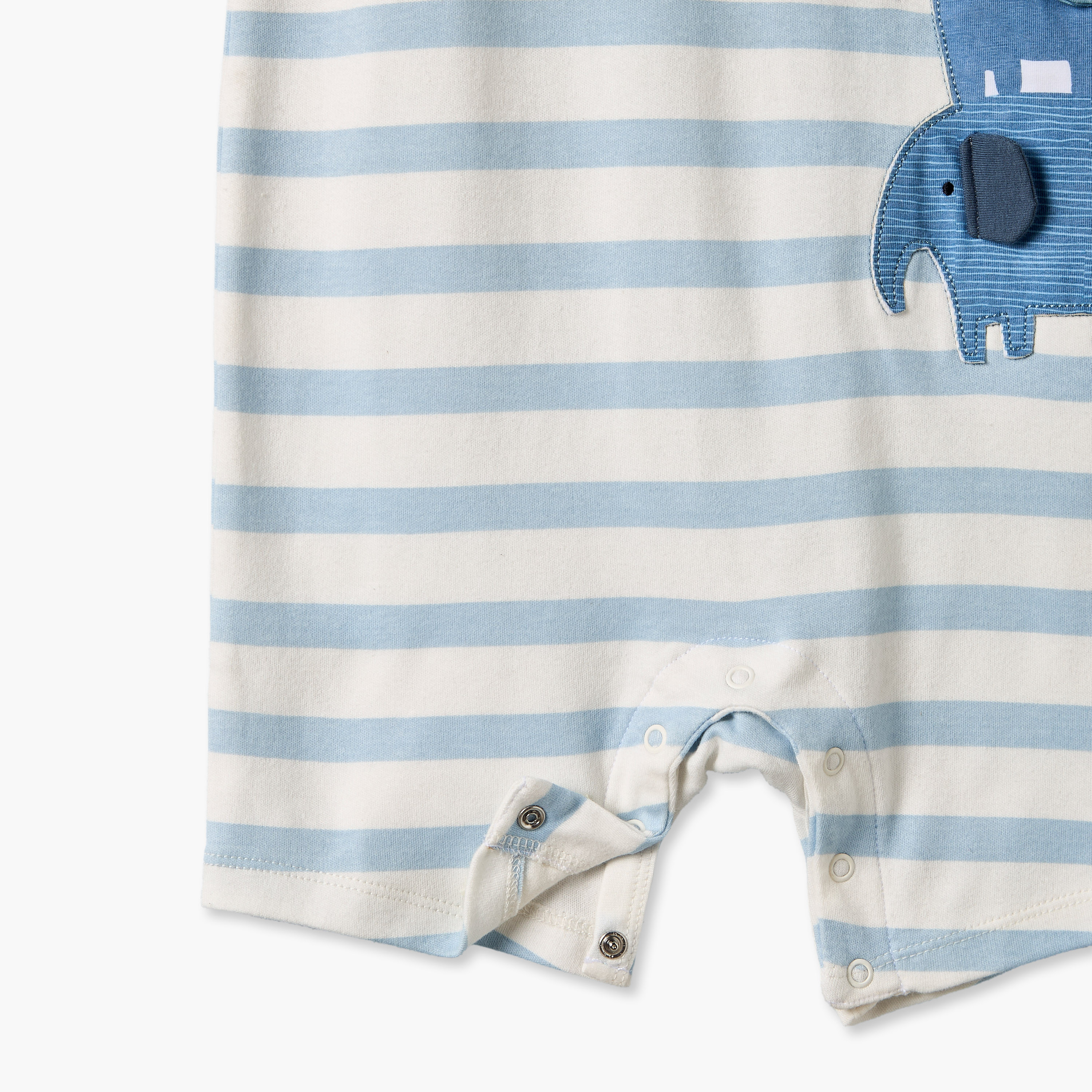رومبير برقبة مستديرة وأكمام قصيرة وزخارف فيل من جونيورز-baby-boys-clothing-rompers-image-5