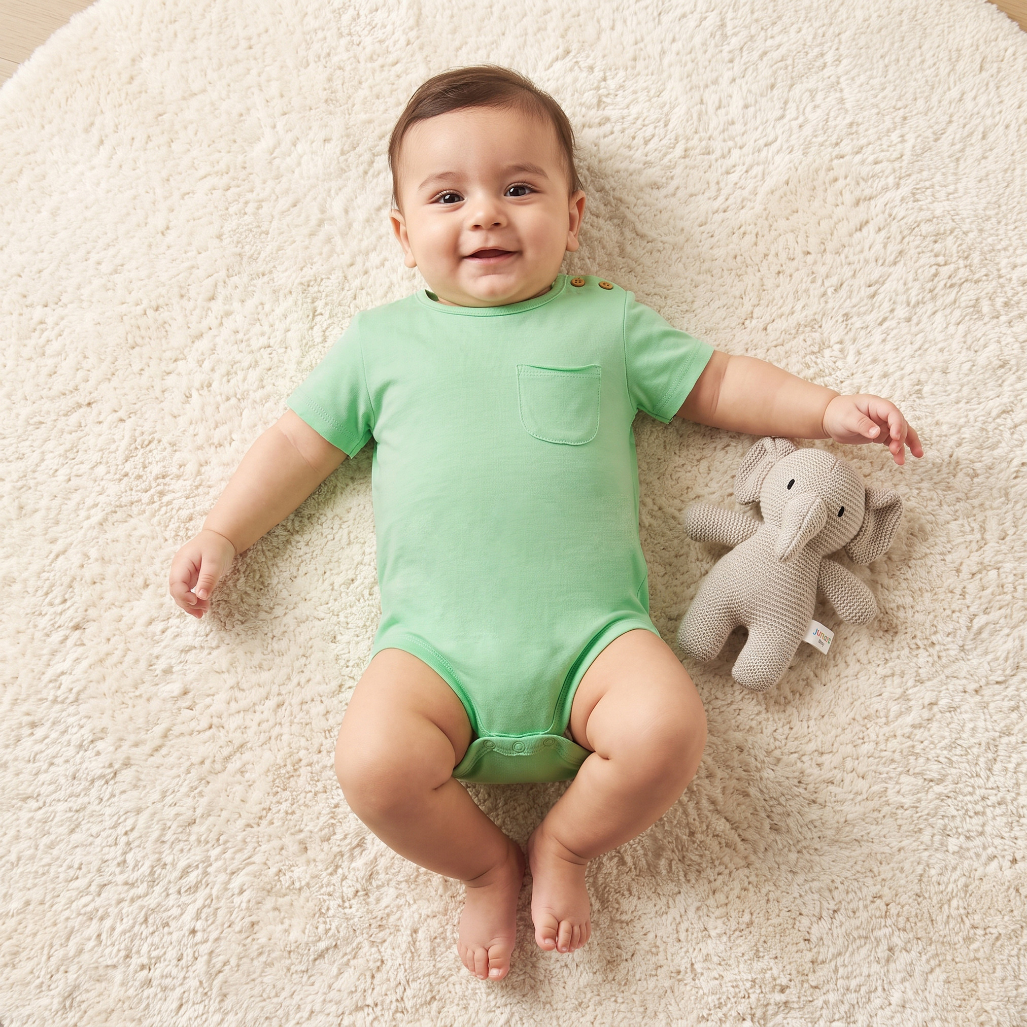 Pack of 2 Juniors Crew Neck Short Sleeves Bodysuit with Pocket-baby-boys-clothing-rompers-image-2