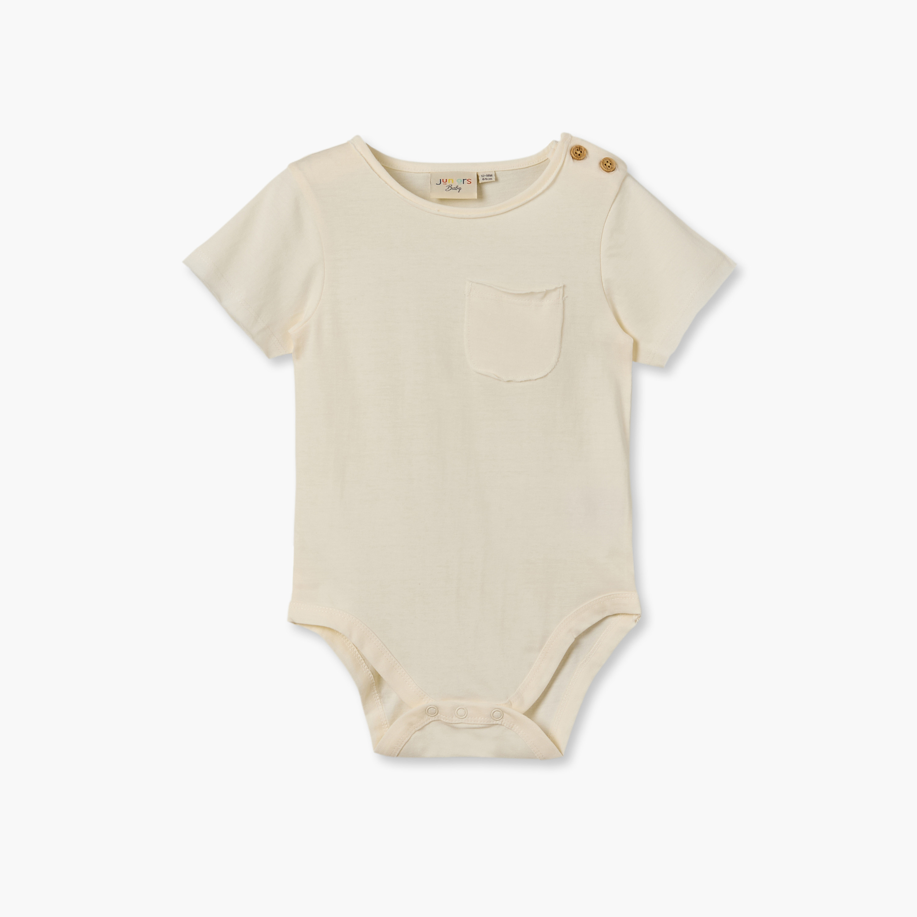 Pack of 2 Juniors Crew Neck Short Sleeves Bodysuit with Pocket-baby-boys-clothing-rompers-image-3