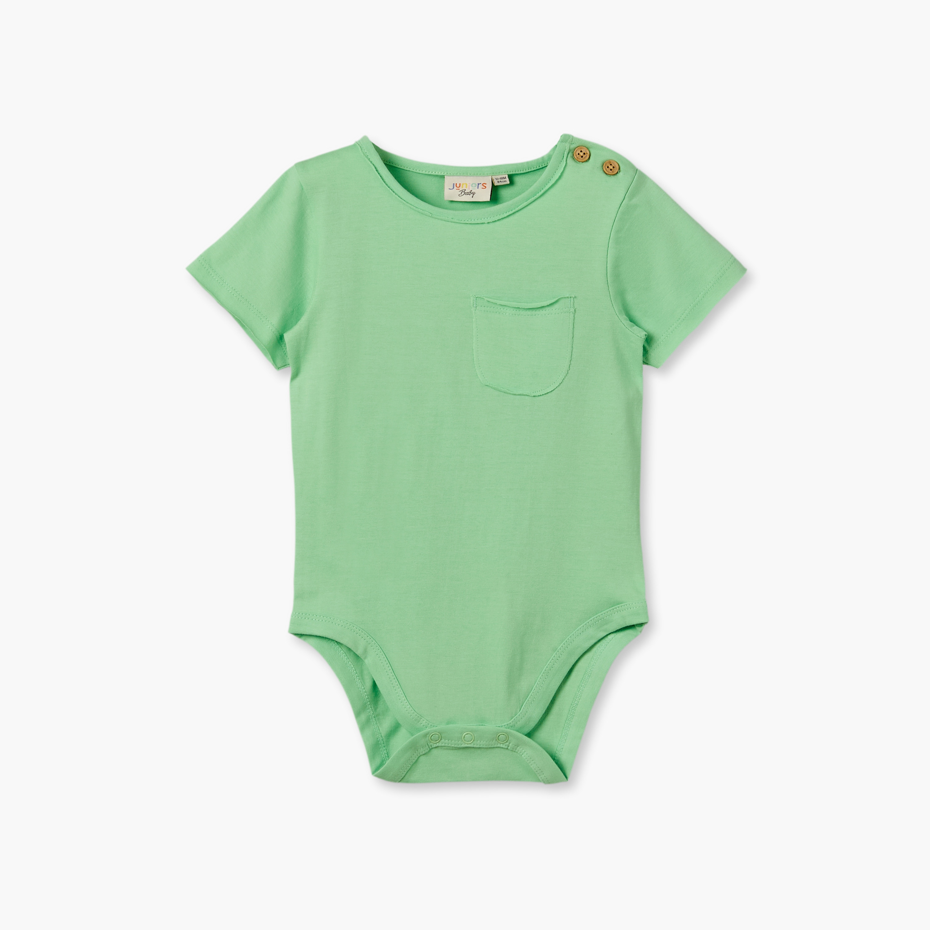 Pack of 2 Juniors Crew Neck Short Sleeves Bodysuit with Pocket-baby-boys-clothing-rompers-image-4