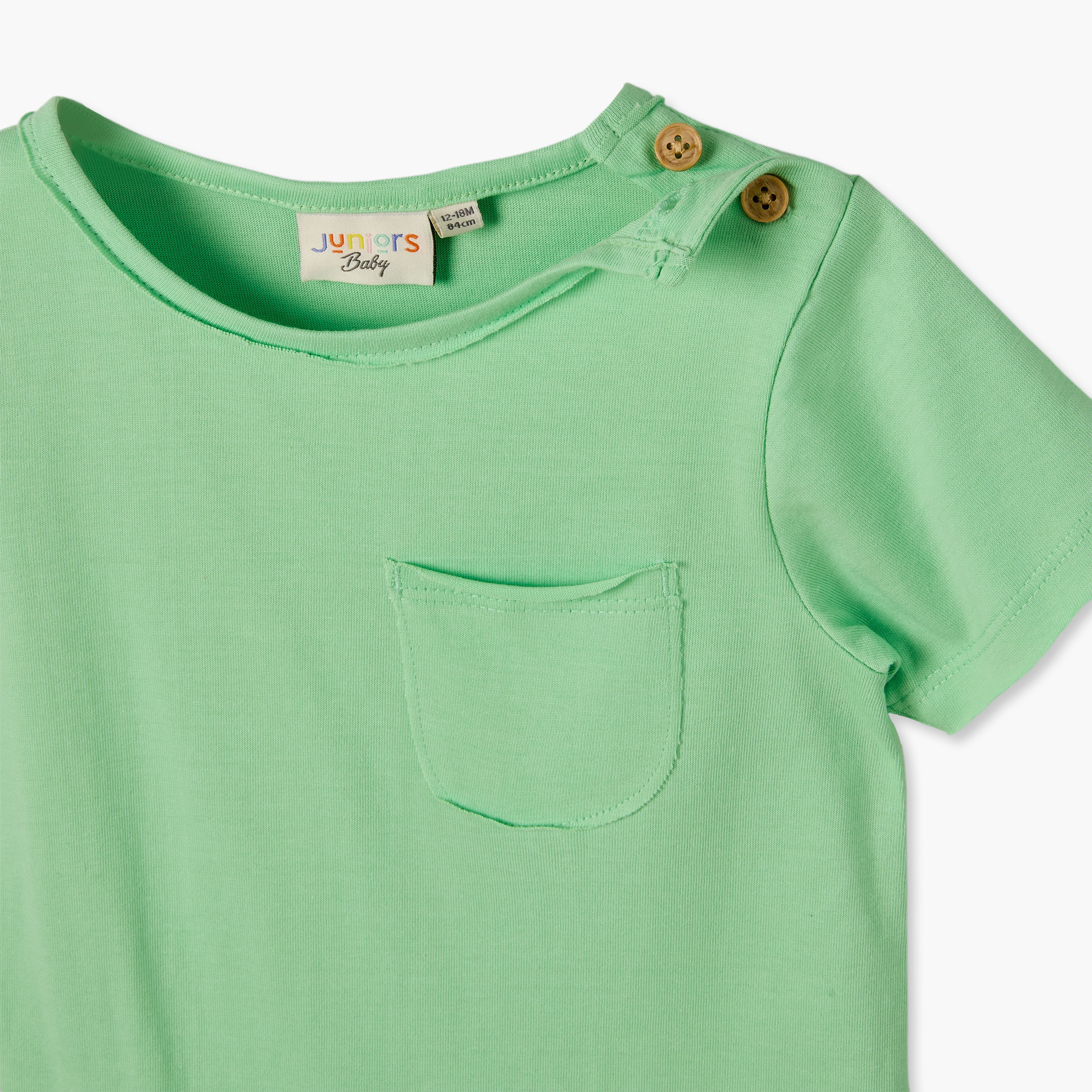 Pack of 2 Juniors Crew Neck Short Sleeves Bodysuit with Pocket-baby-boys-clothing-rompers-image-6