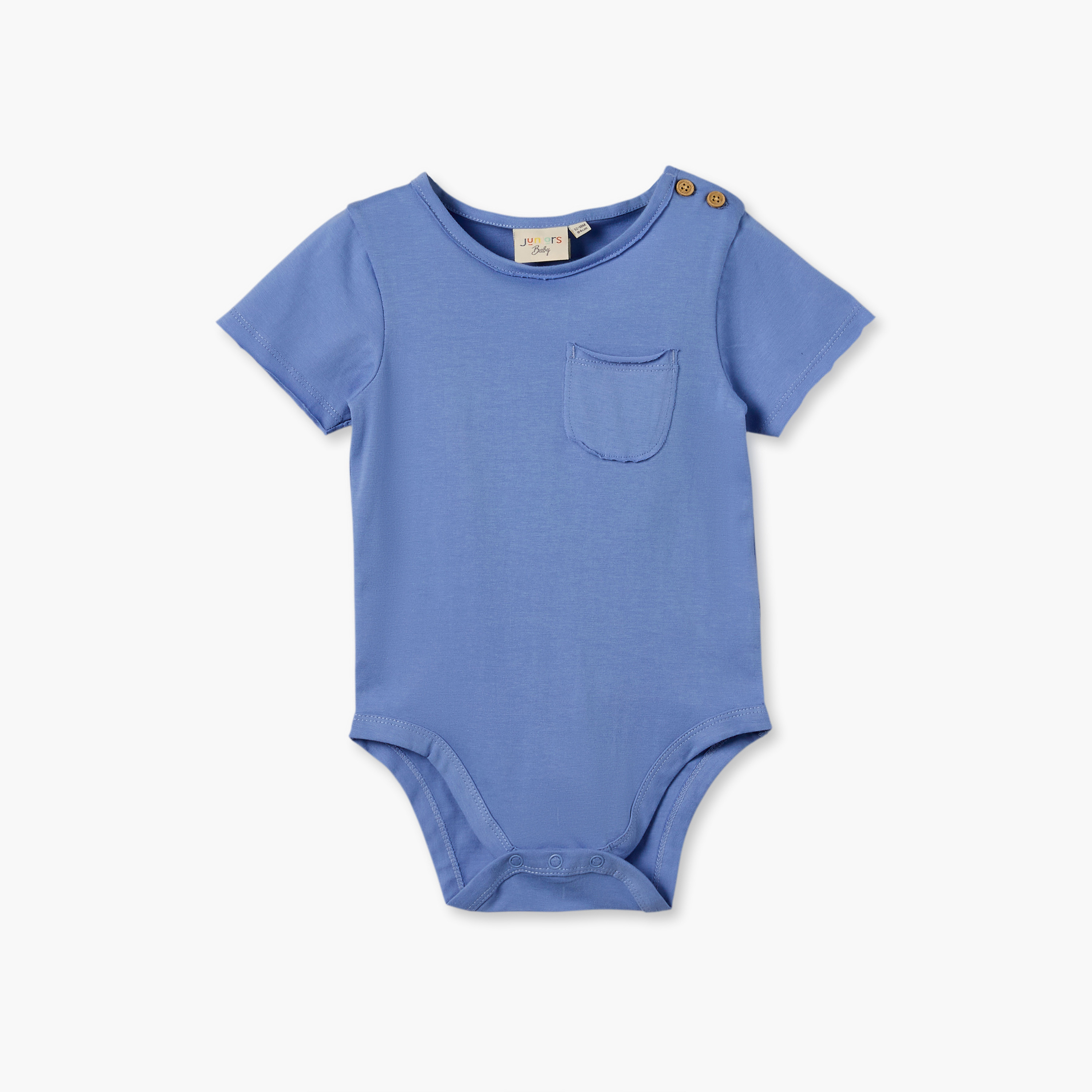 Pack of 2 Juniors Round Neck Short Sleeves Bodysuit with Pocket-baby-boys-clothing-bodysuits-image-4