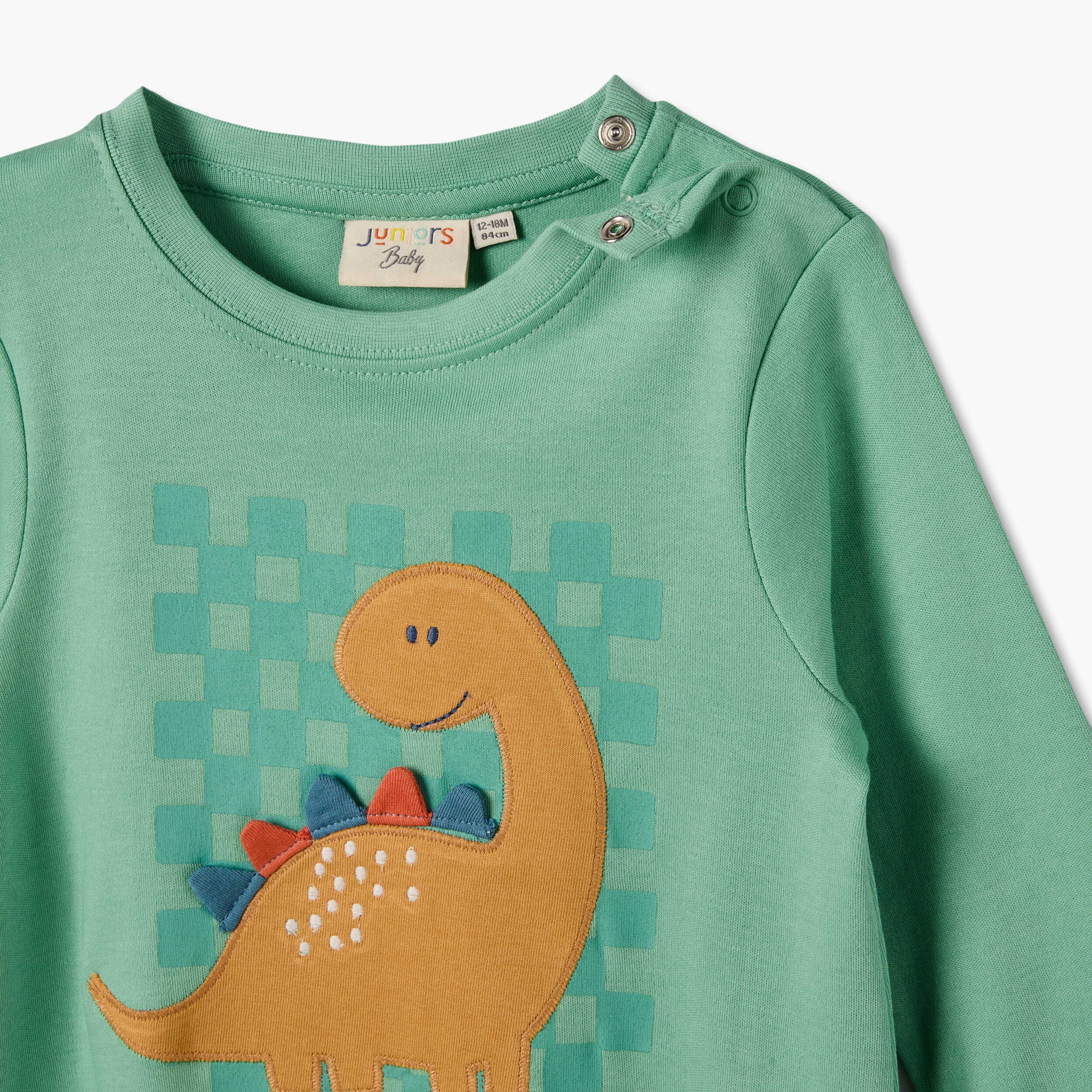 رومبير بياقة مستديرة وأكمام طويلة وطبعات من جونيورز - عبوة من قطعتين-baby-boys-clothing-rompers-image-5