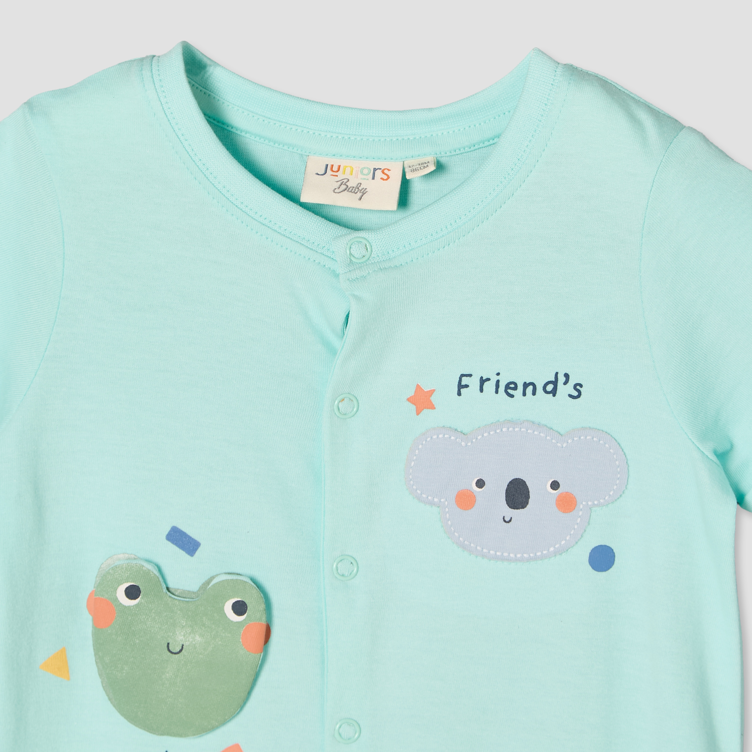 Juniors Crew Neck Short Sleeves Romper with Print-baby-boys-clothing-rompers-image-5