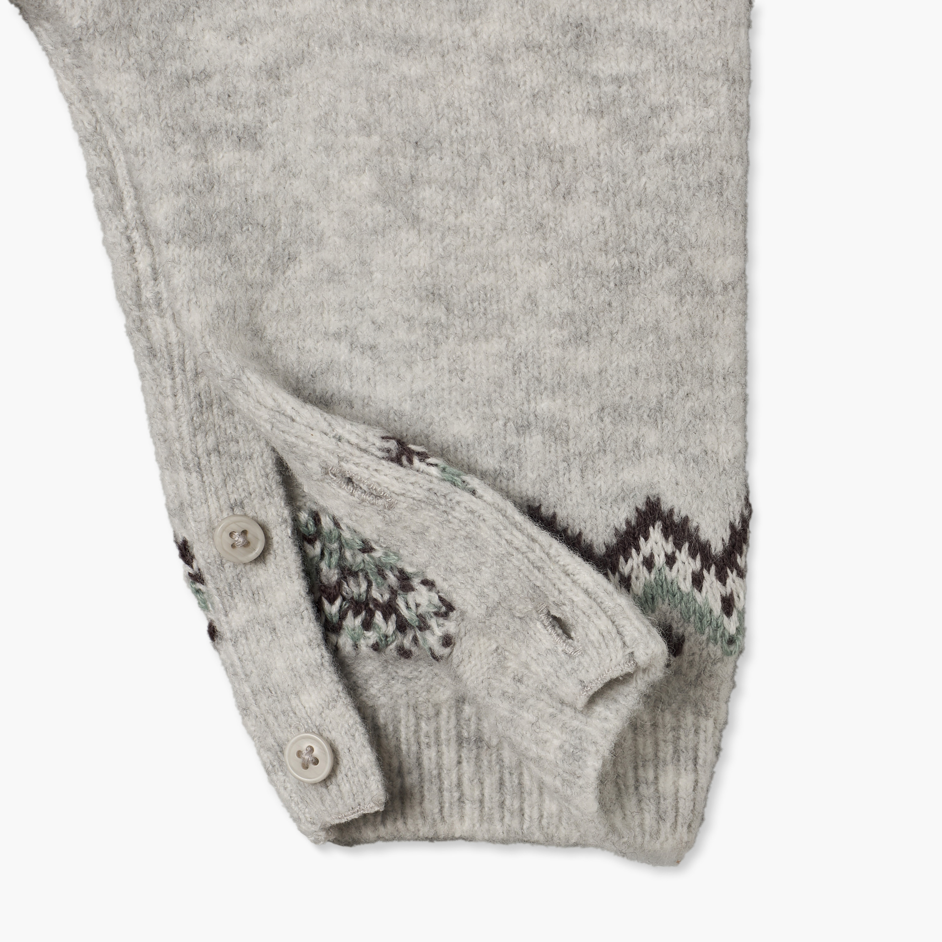 Juniors Crew Neck Long Sleeves Sleepsuit with Fair Isle Texture-baby-boys-clothing-rompers-image-5