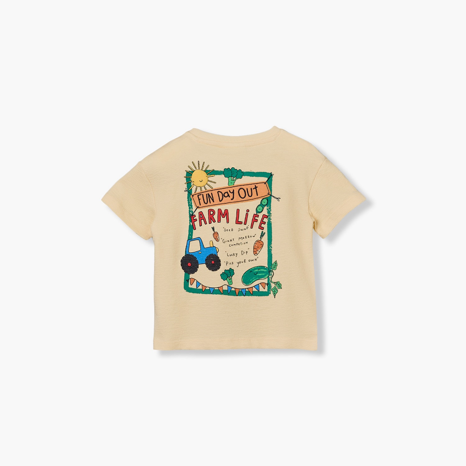 Juniors Crew Neck Short Sleeves T-shirt with Farm Print-baby-boys-clothing-tshirtsandpolos-image-2