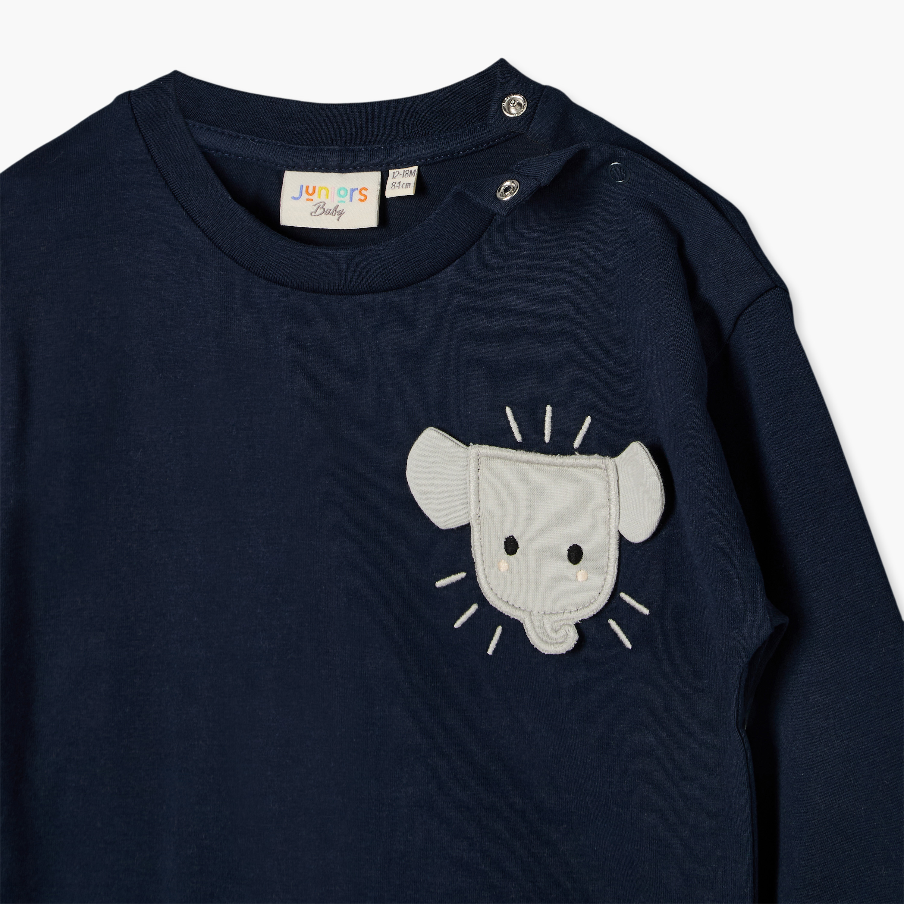 تيشيرت بأكمام طويلة وزخارف فيل من جونيورز-baby-boys-clothing-tshirtsandpolos-image-3