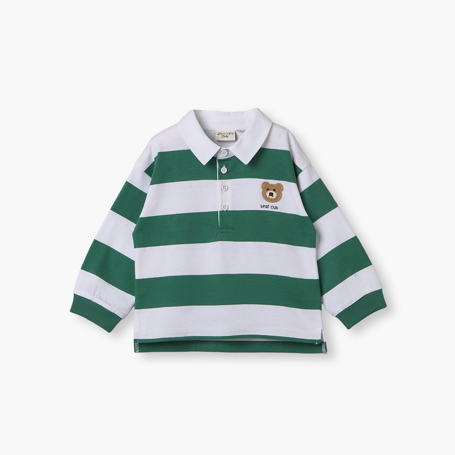 Juniors Long Sleeves Polo T-shirt with Stripes-baby-boys-clothing-shirts-image-2