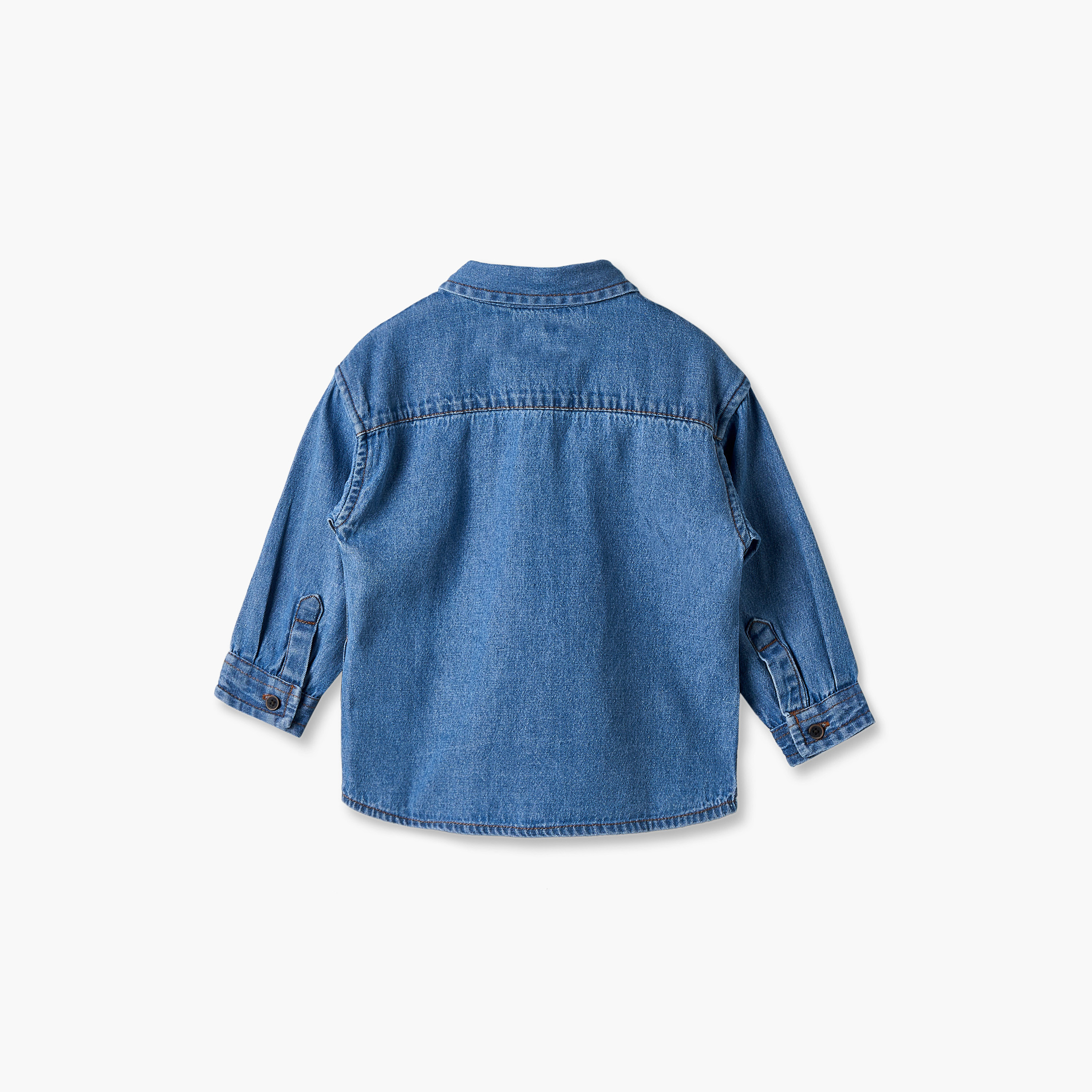 Juniors Collared Long Sleeves Shirt with Embroidery-baby-boys-clothing-tshirtsandpolos-image-3