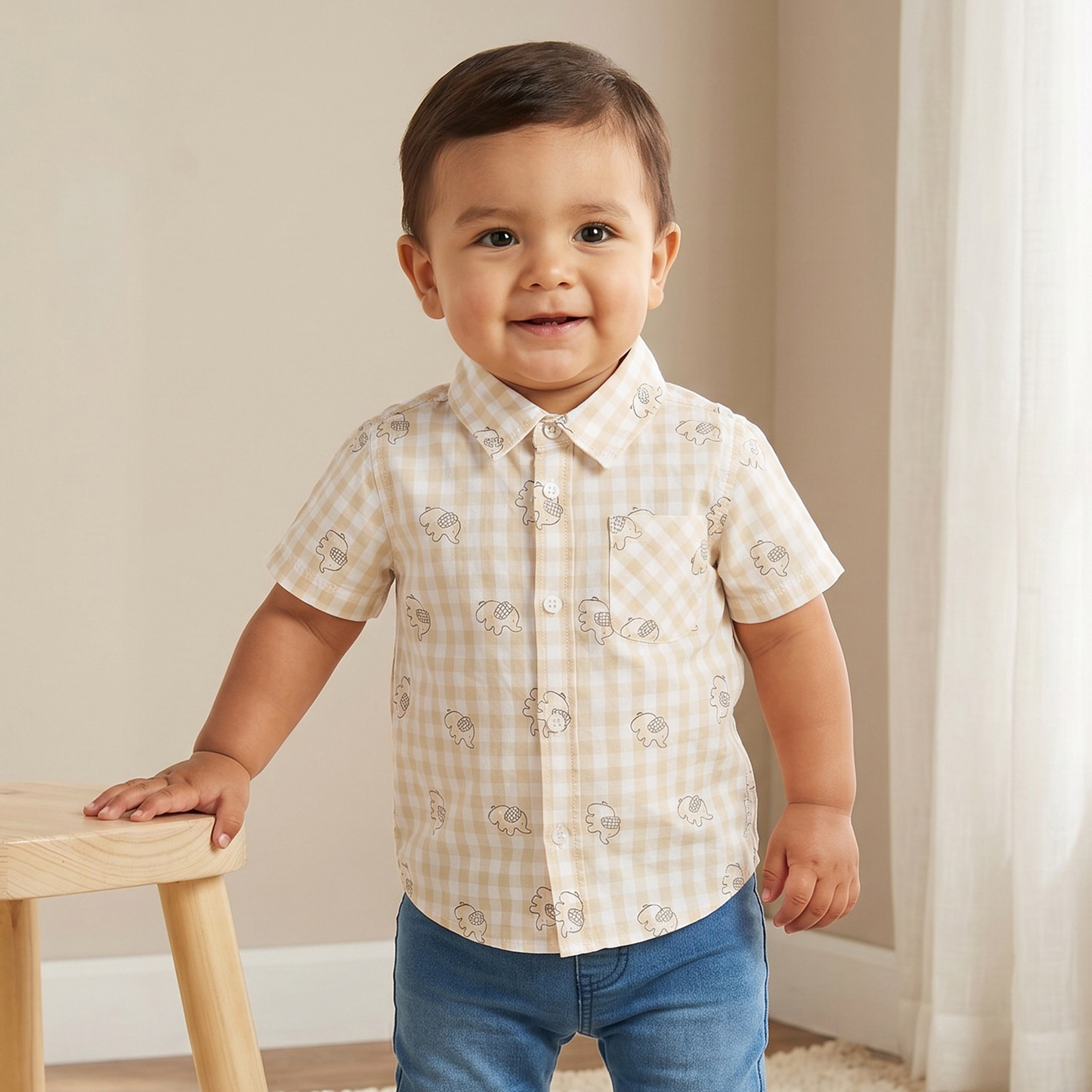 قميص بأكمام قصيرة وطبعات من جونيورز-baby-boys-clothing-shirts-image-1