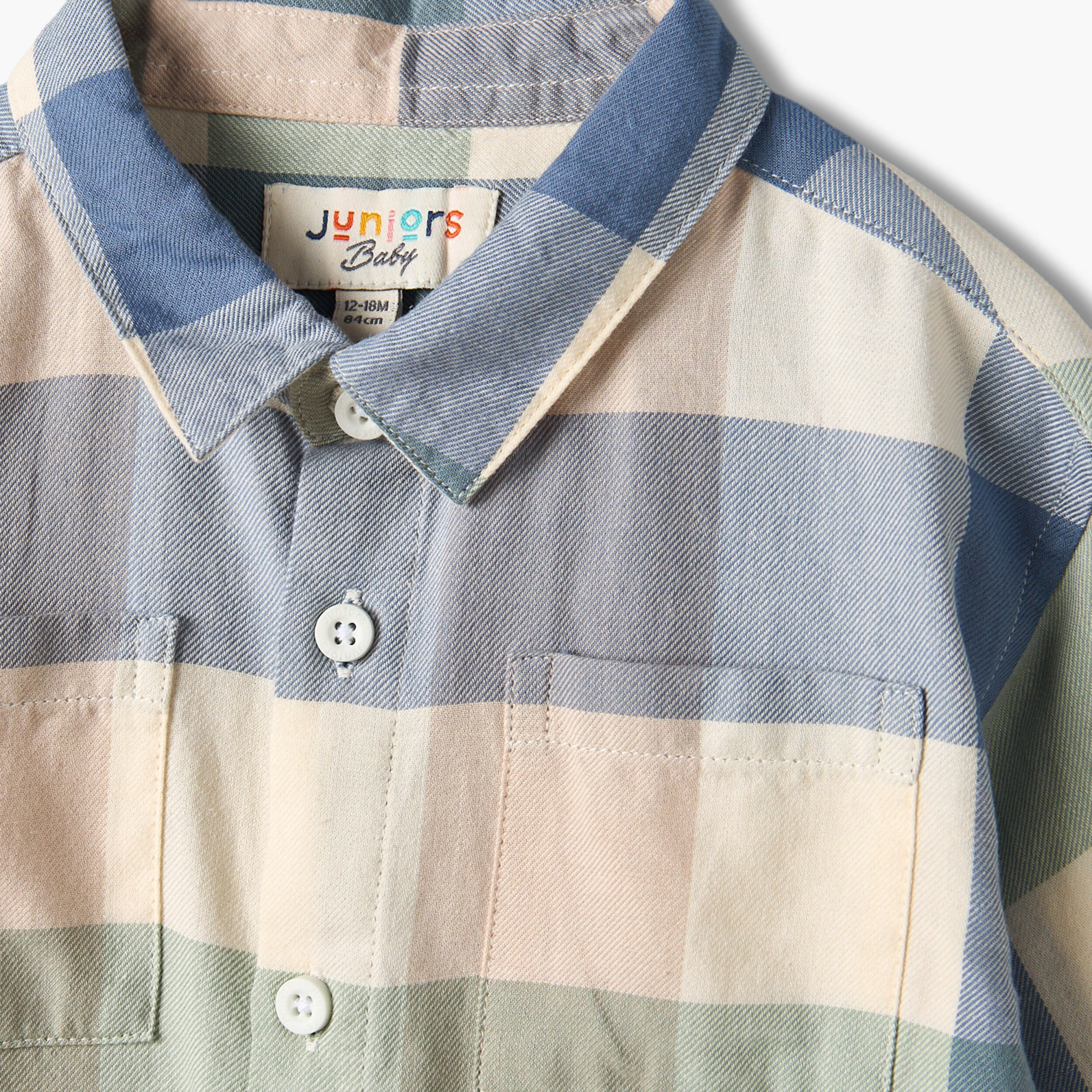 Juniors Long Sleeves Shirt with Checked Design-baby-boys-clothing-shirts-image-4