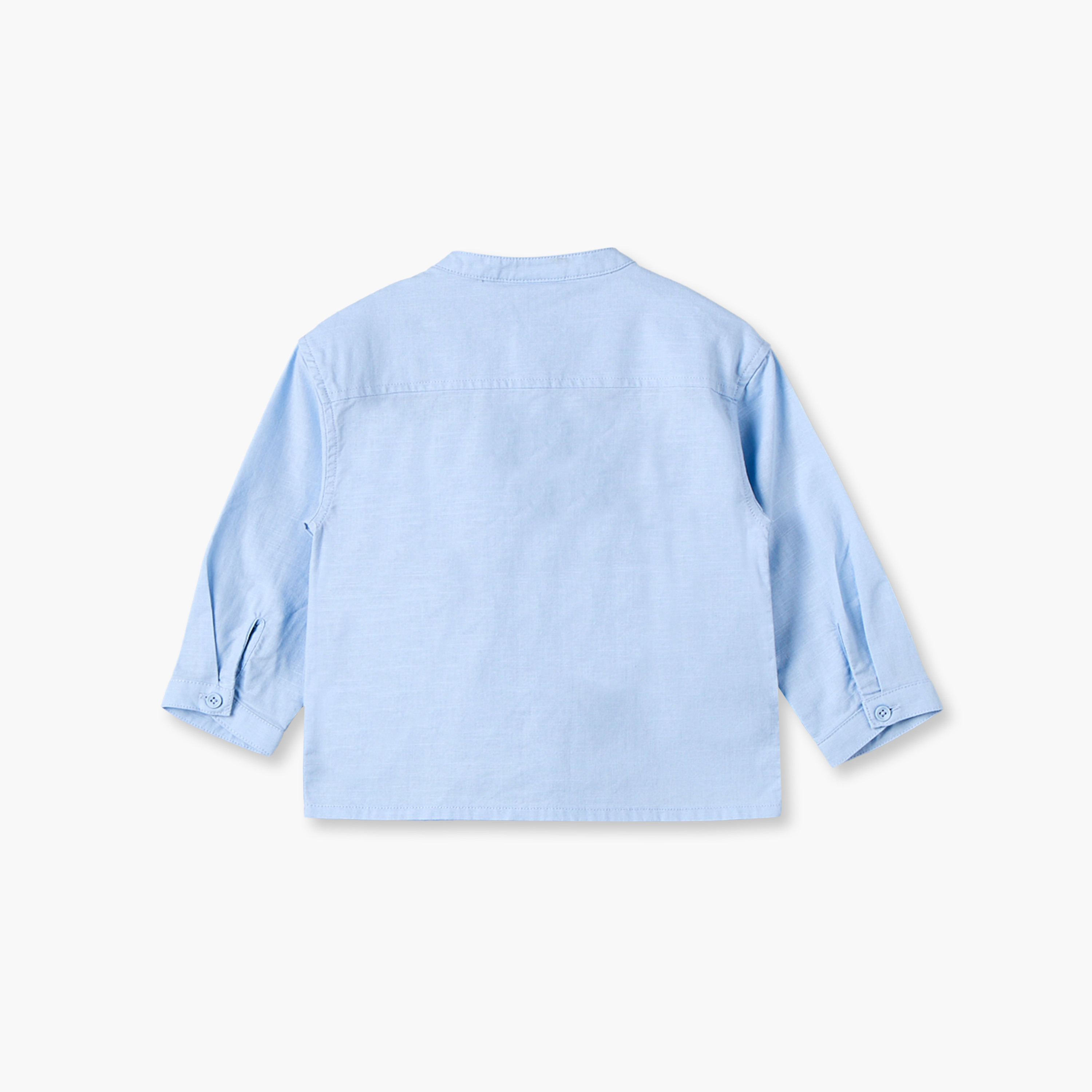 Juniors Long Sleeves Shirt with Mandarin Collar-baby-boys-clothing-shirts-image-3