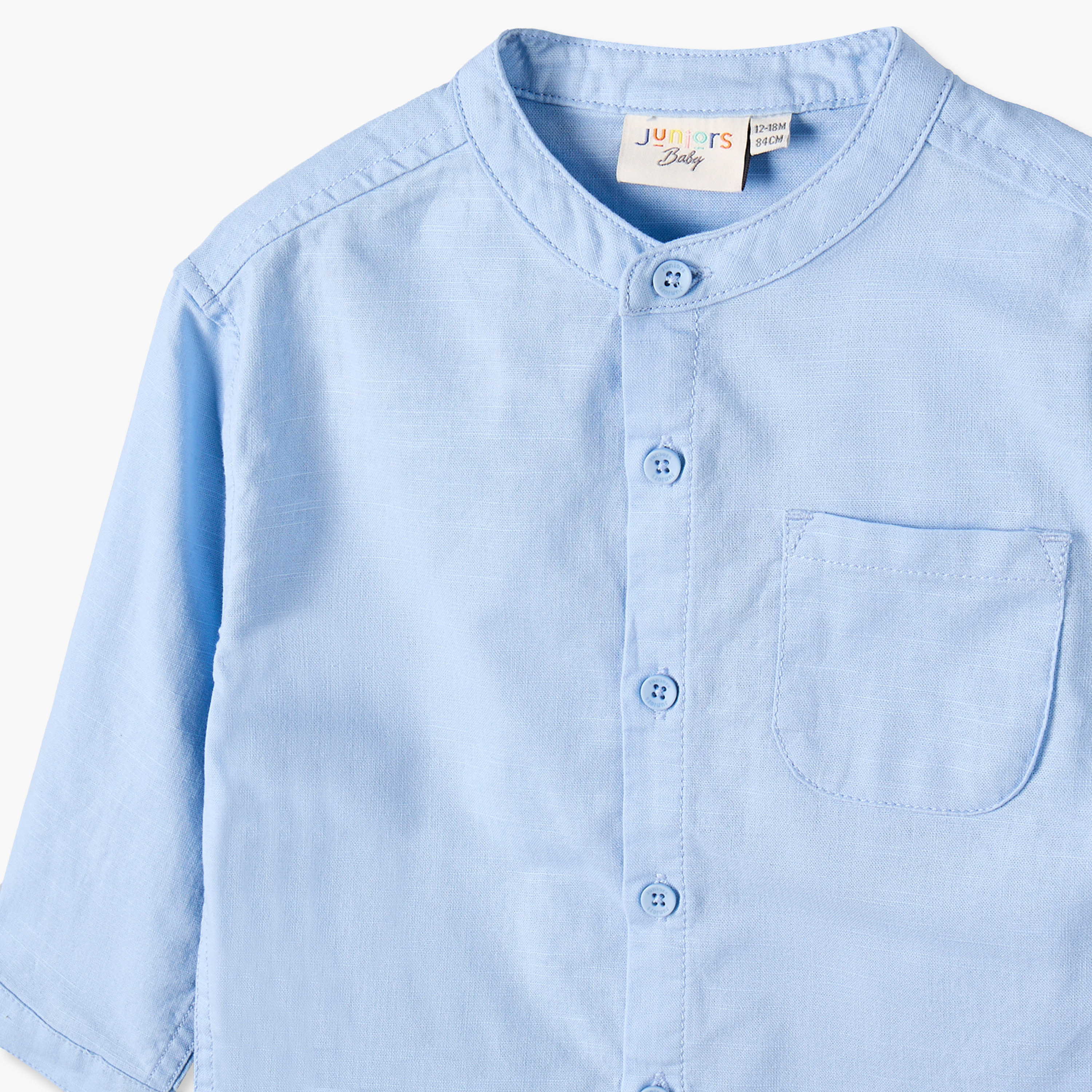 Juniors Long Sleeves Shirt with Mandarin Collar-baby-boys-clothing-shirts-image-4